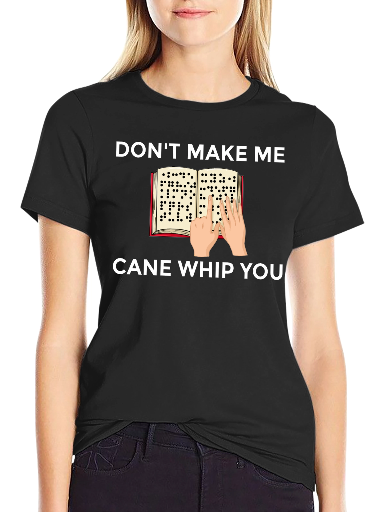 Black Don't Make Me Cane Whip You T-Shirt view 2