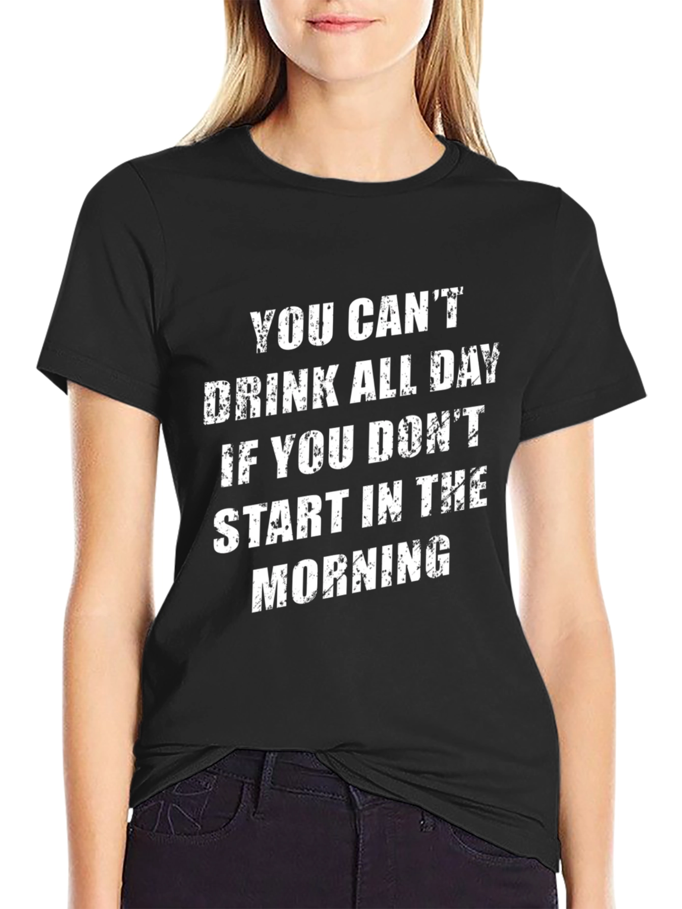Black Funny Drinking All Day Graphic Tee view 2