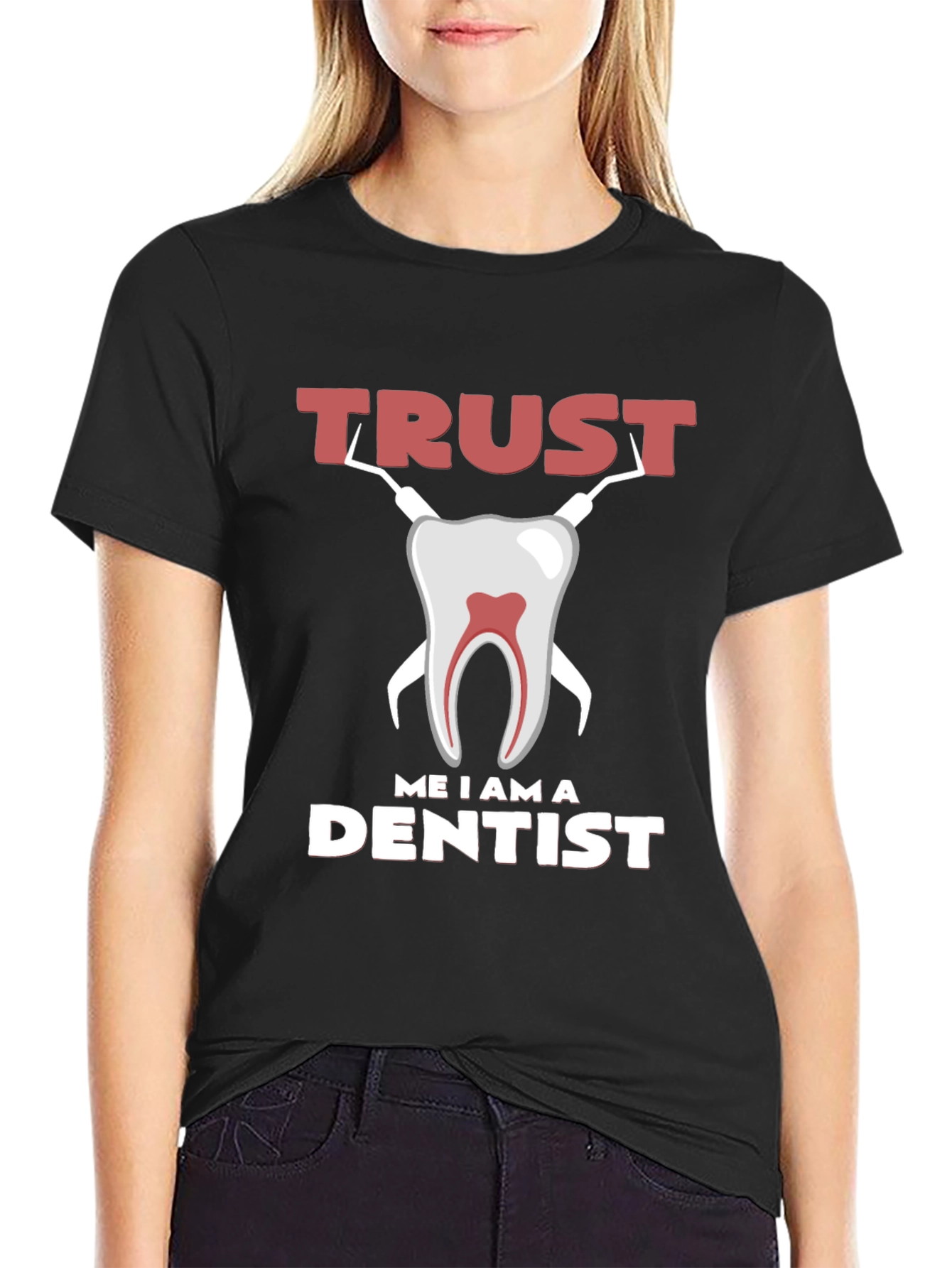 Black Trust Me I am a Dentist Graphic Tee view 2