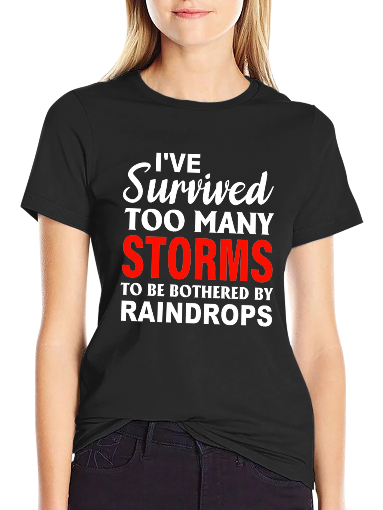 Black I've Survived Too Many Storms Graphic Tee view 2