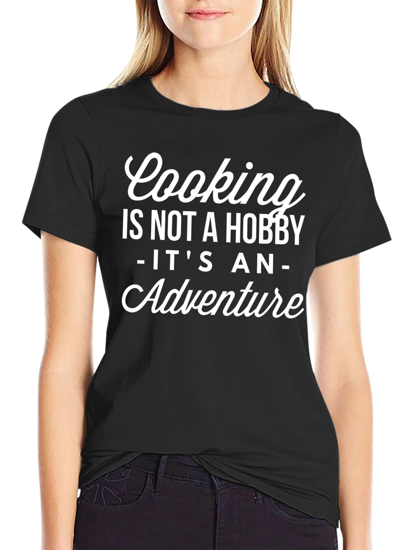 Black Cooking is Not a Hobby - Black T-Shirt view 2