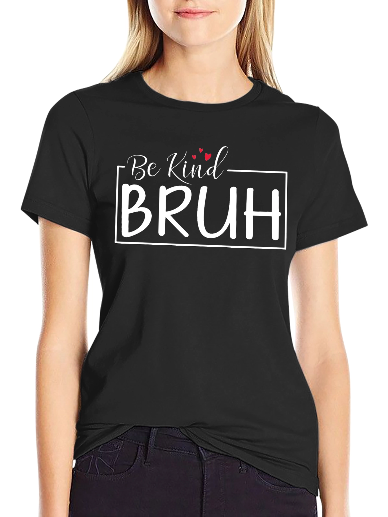 Black Be Kind Bruh Graphic T-Shirt view 2