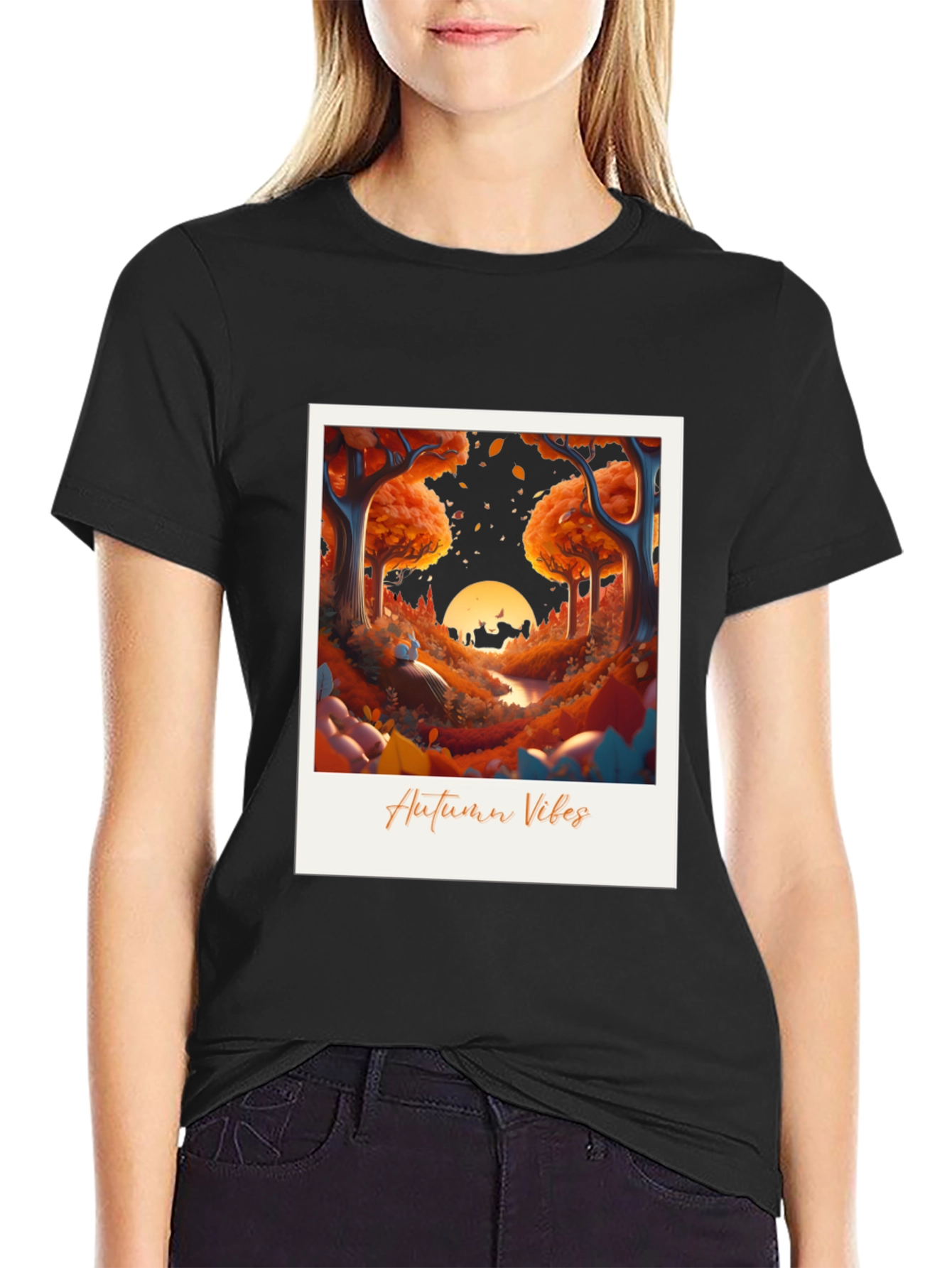 Black Autumn Vibes T-Shirt view 2