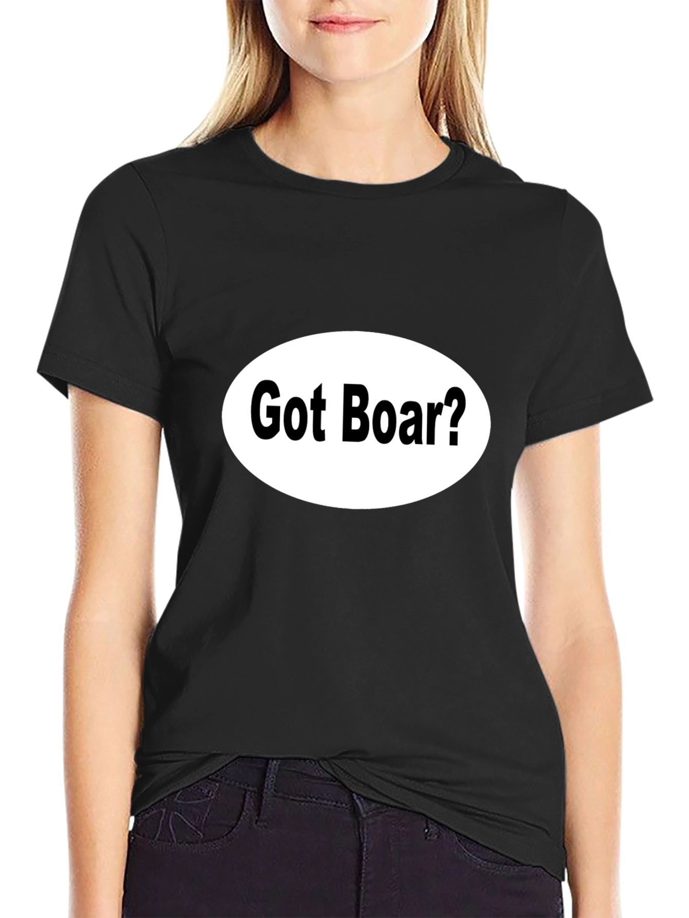 Black Got Boar? Black Novelty T-Shirt view 2