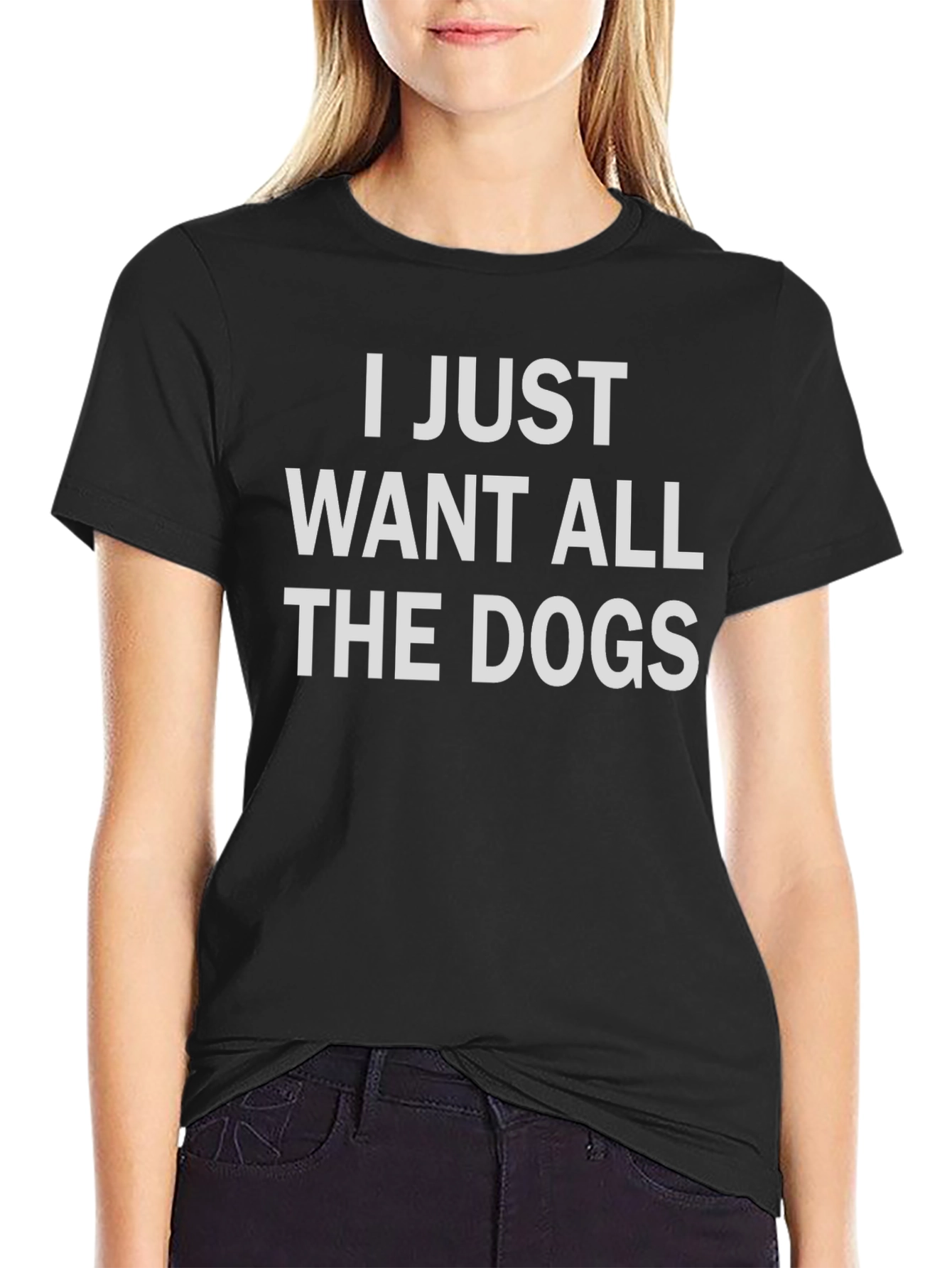 Black Dog Lover Graphic T-Shirt - I Just Want All The Dogs view 2