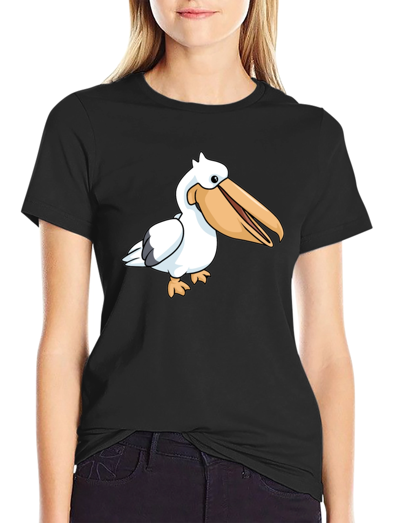 Black Pelican Graphic Tee - Black Cotton T-Shirt view 2