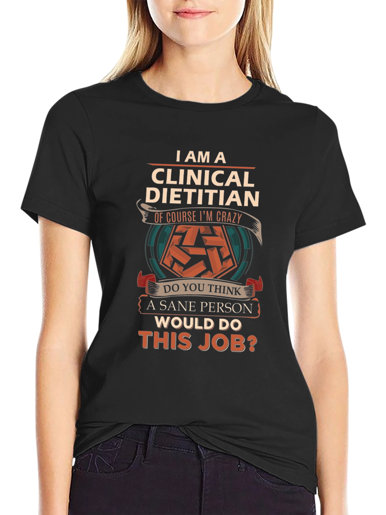 Black Clinical Dietitian Crazy Job T-Shirt view 2