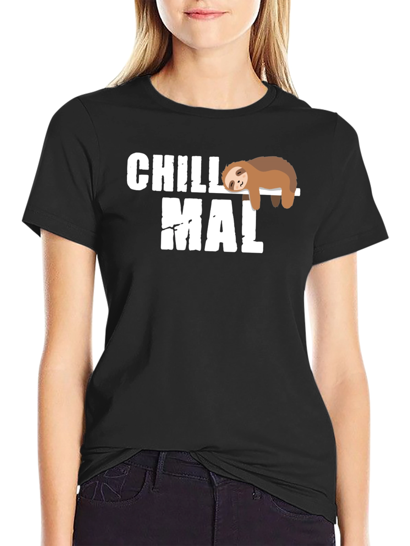 Black Chill Mal Sloth T-Shirt - Relaxed Fit view 2
