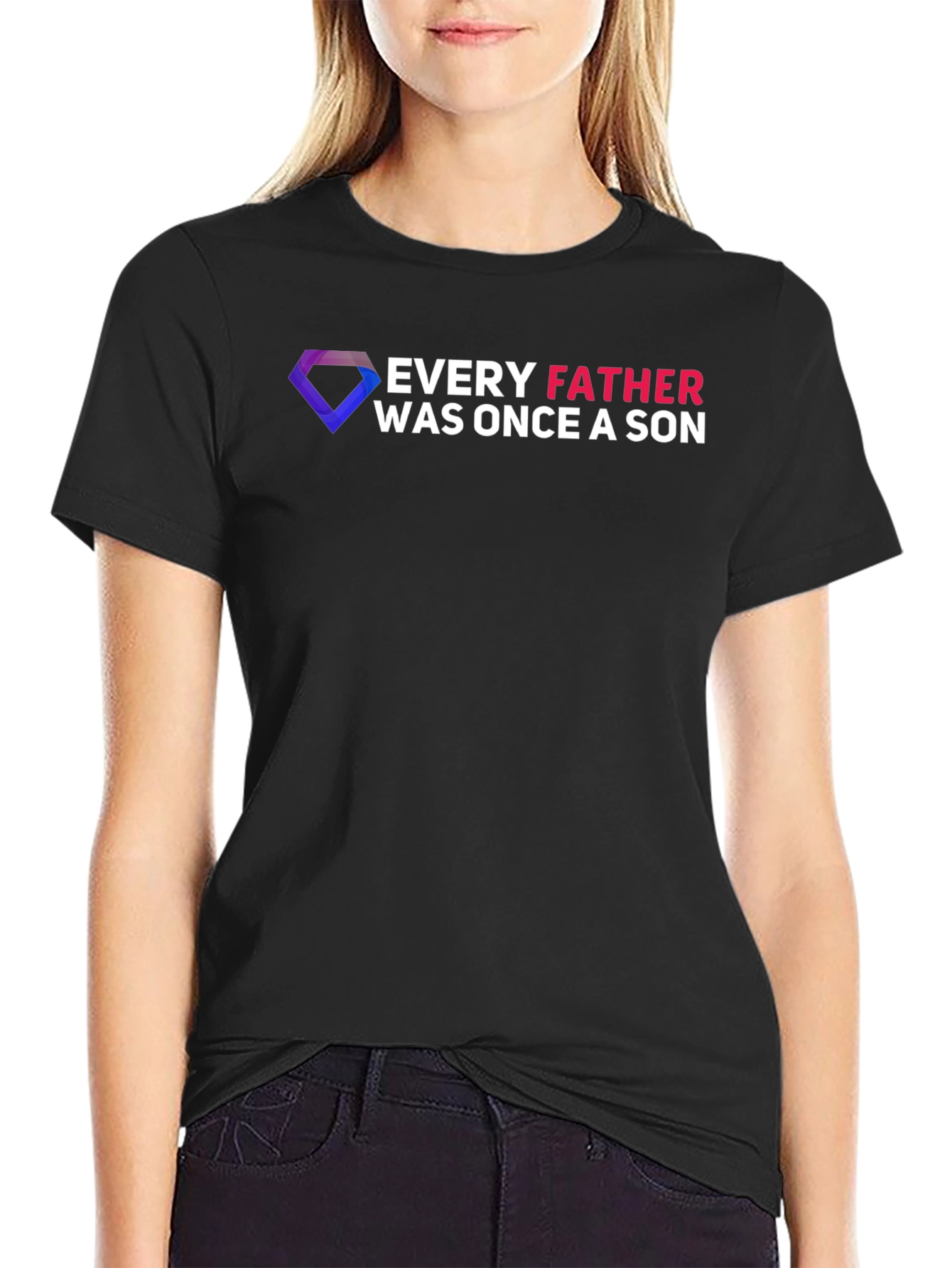 Black Every Father Was Once a Son T-Shirt view 2