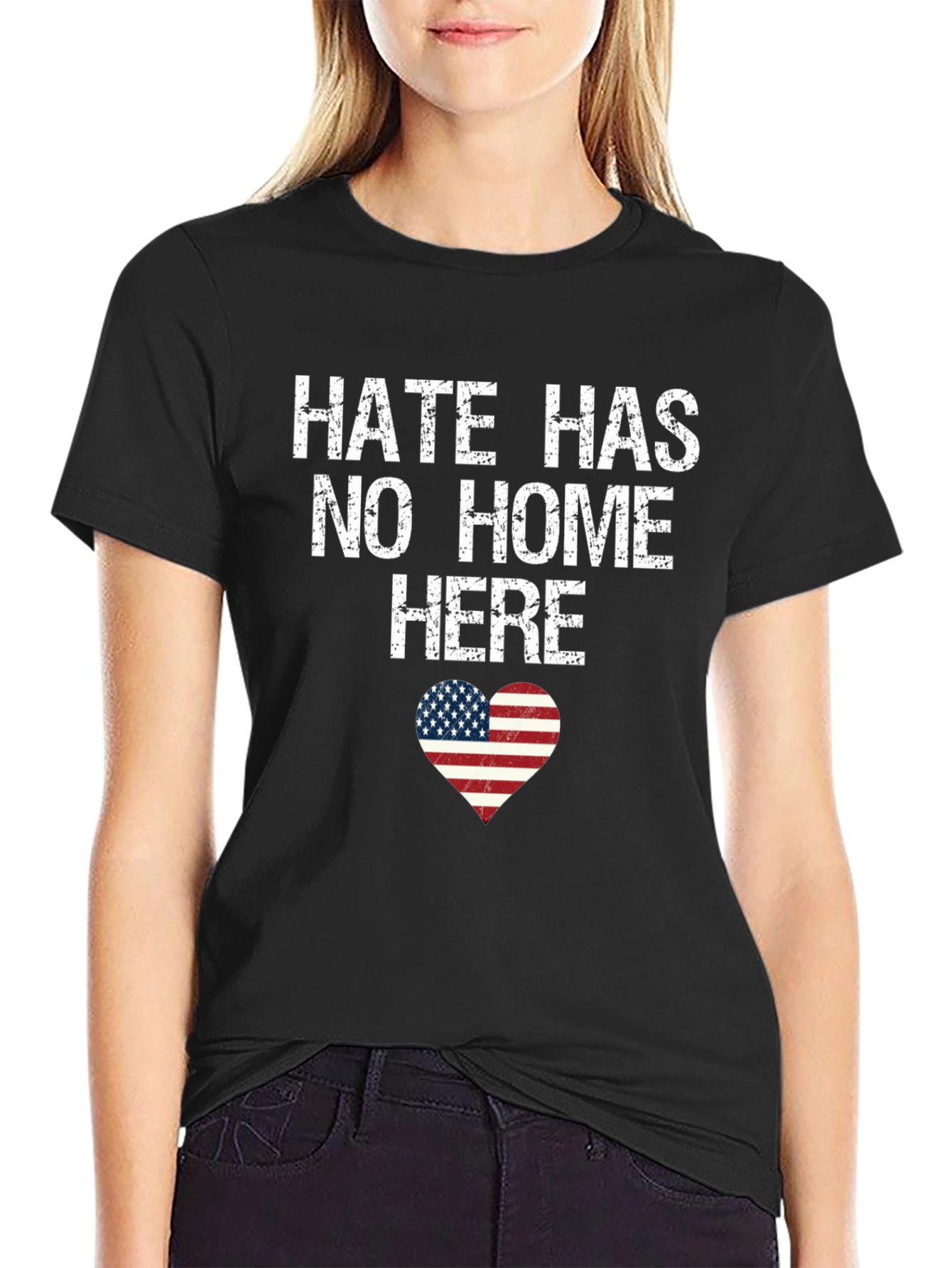 Black Hate Has No Home Here Graphic Tee view 2