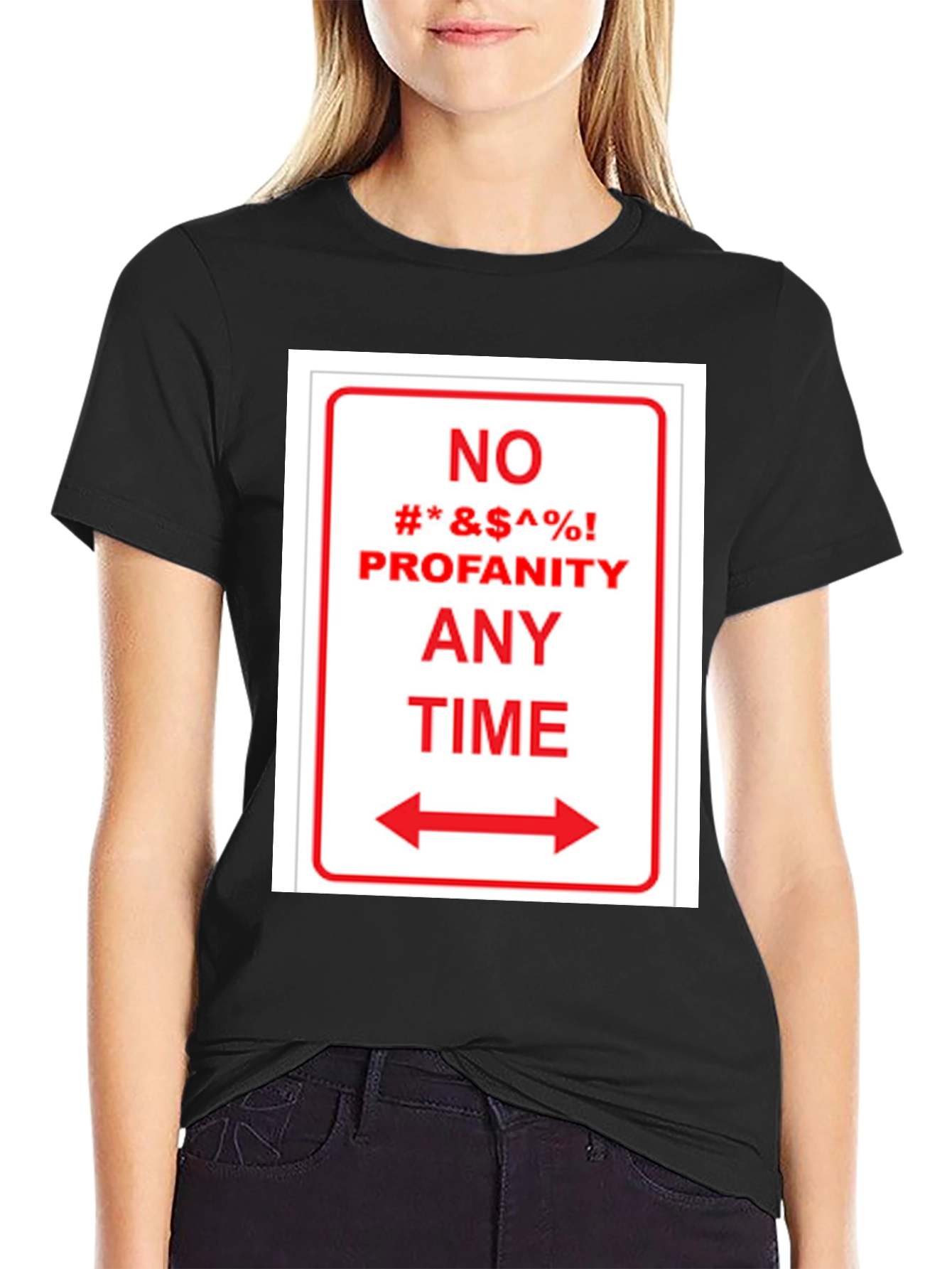 Black No Profanity Anytime Graphic Tee view 2
