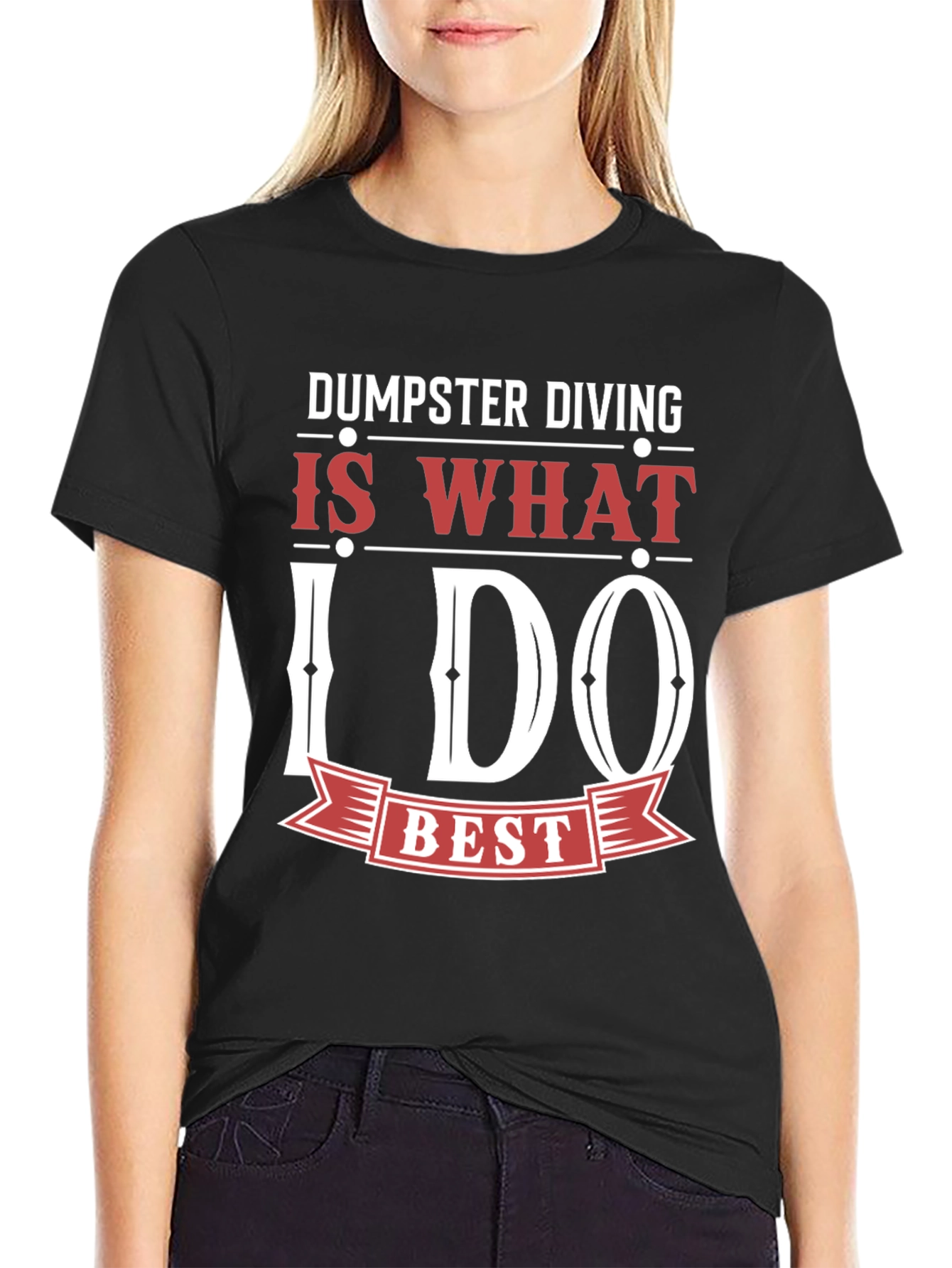 Black Dumpster Diving Graphic Tee - Black view 2