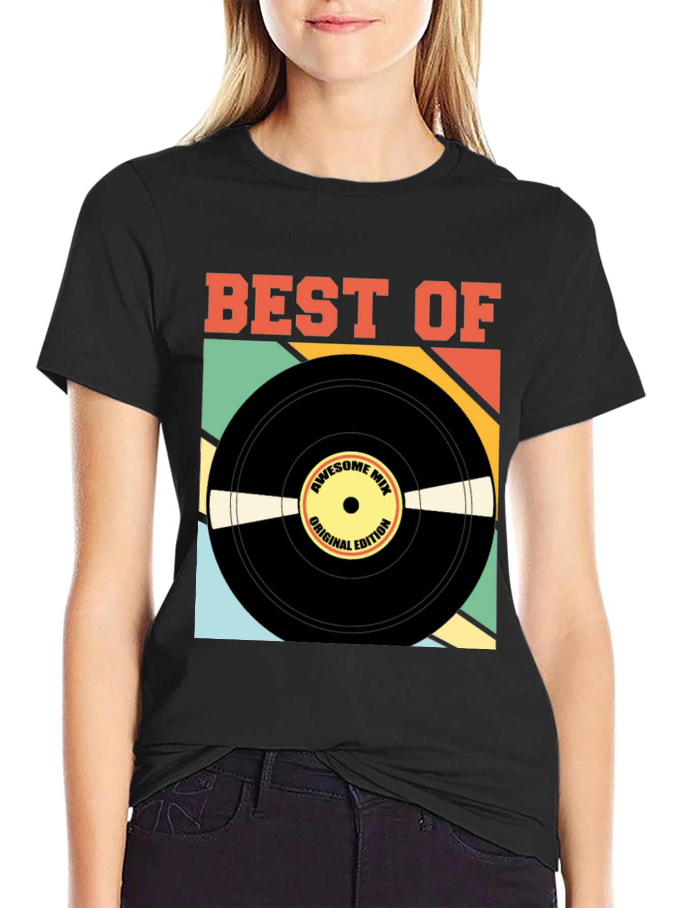 Black Best Of Vinyl Record Graphic Tee view 2