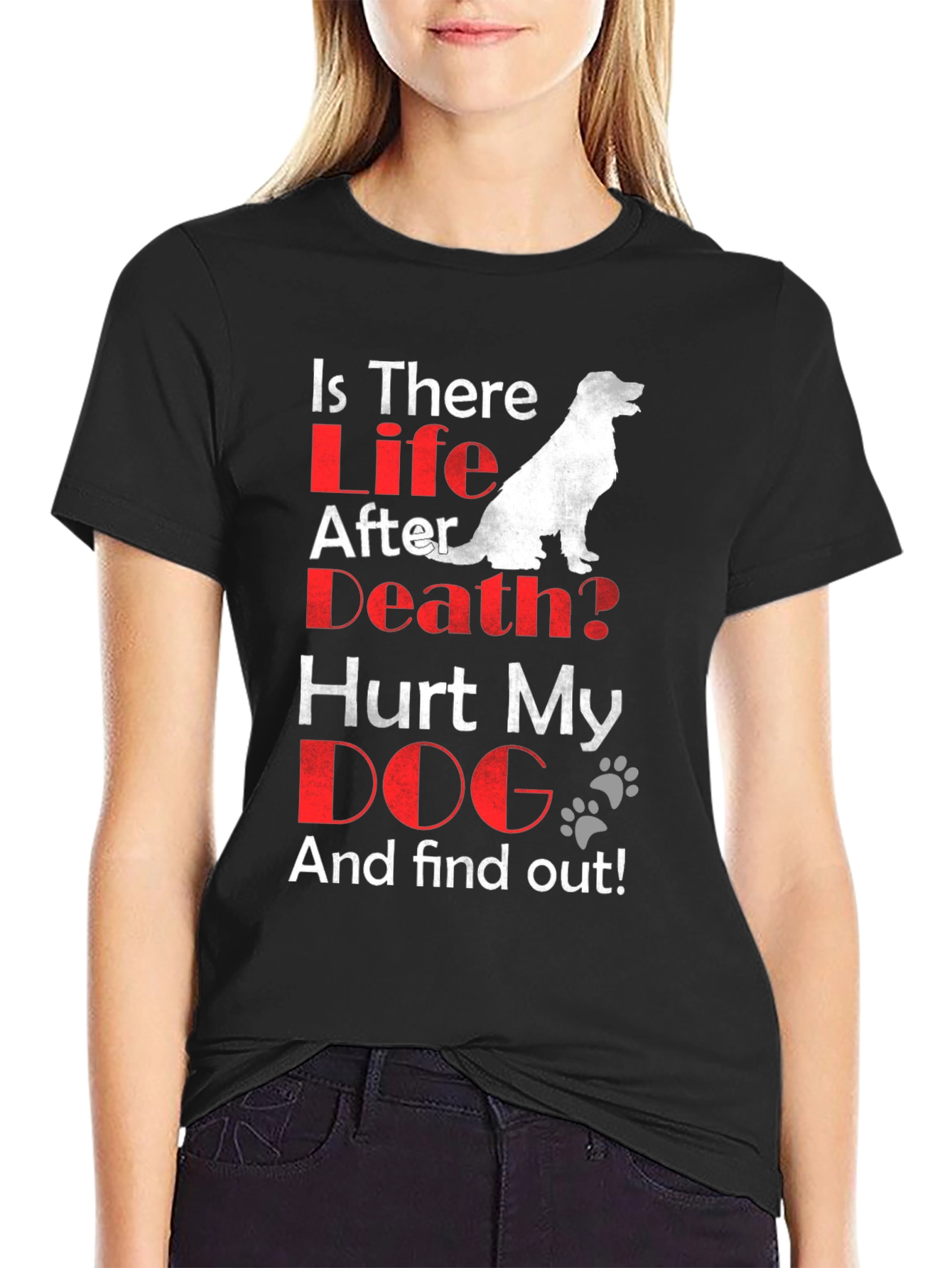Black Is There Life After Death? Dog Lover T-Shirt view 2