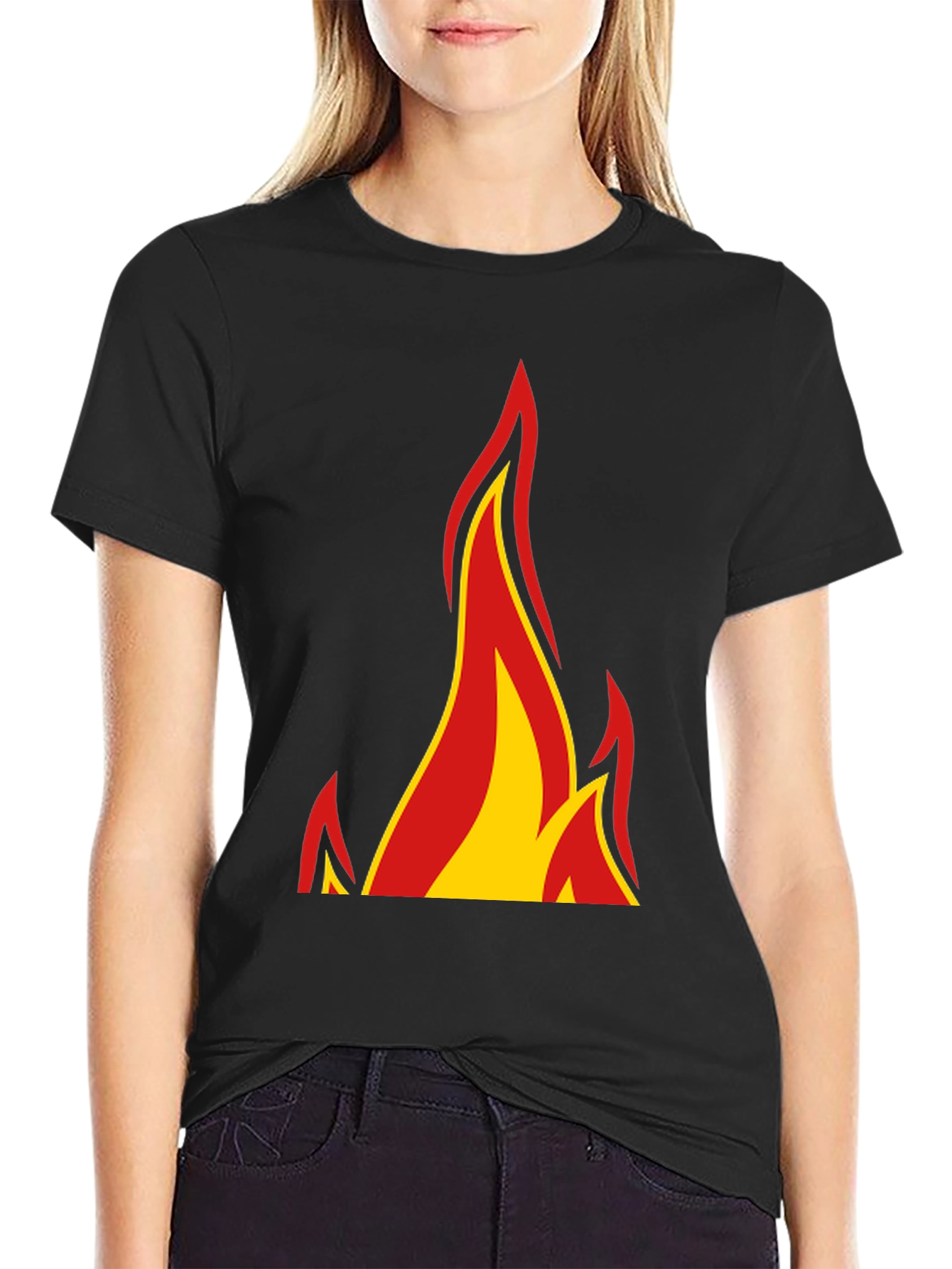 Black Flame Graphic Black T-Shirt - Bold & Stylish view 2