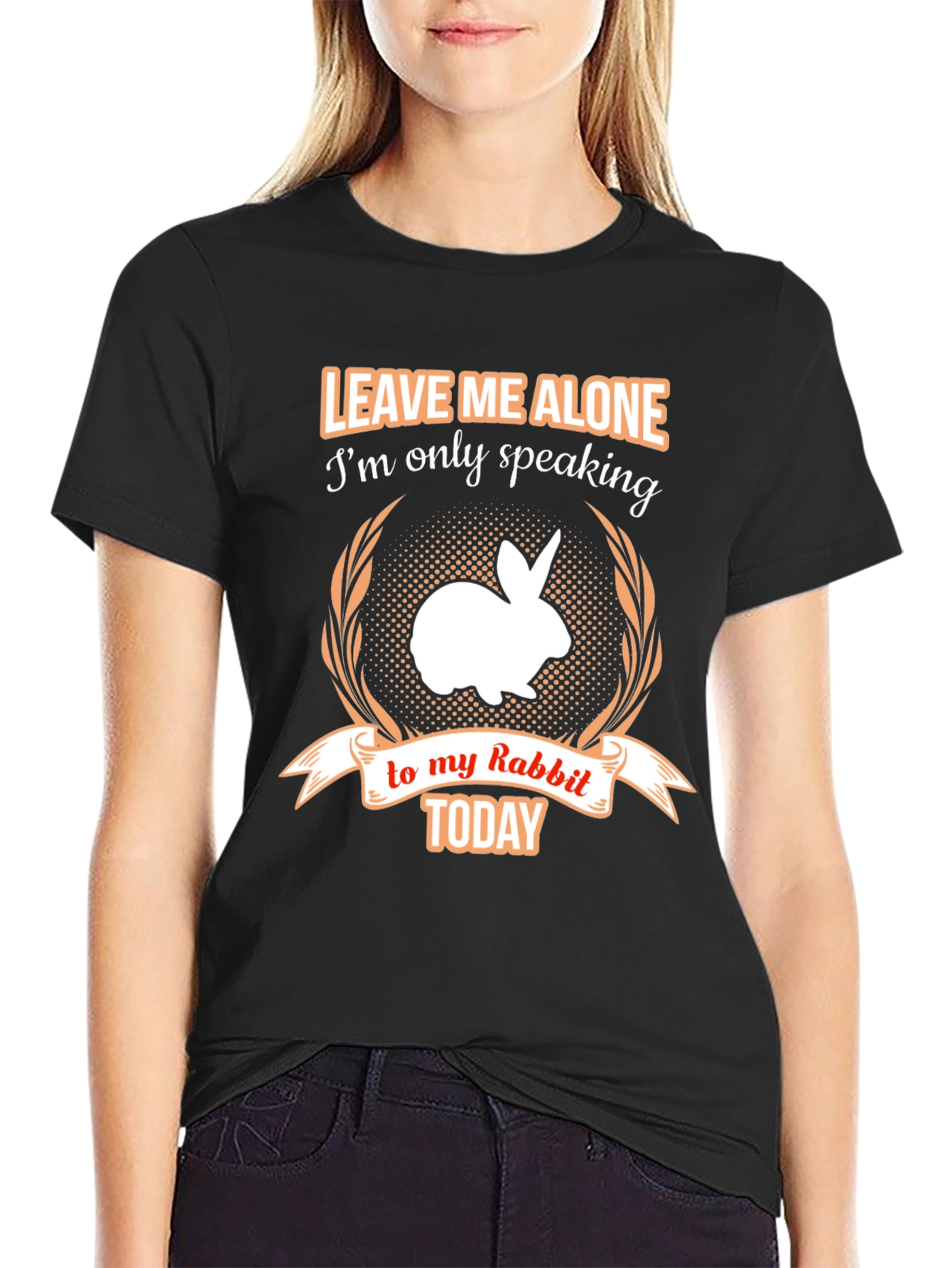 Black Leave Me Alone Rabbit T-Shirt view 2