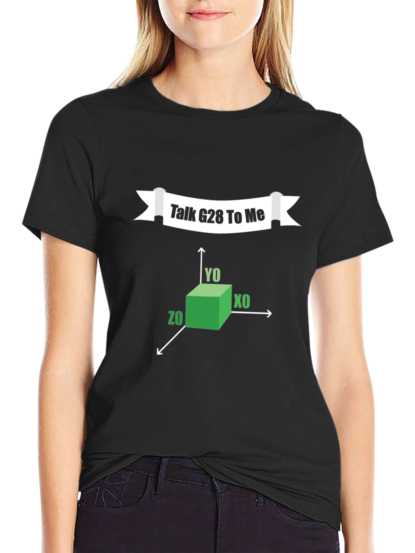 Black Talk G28 To Me T-Shirt - Coding Humor Tee view 2