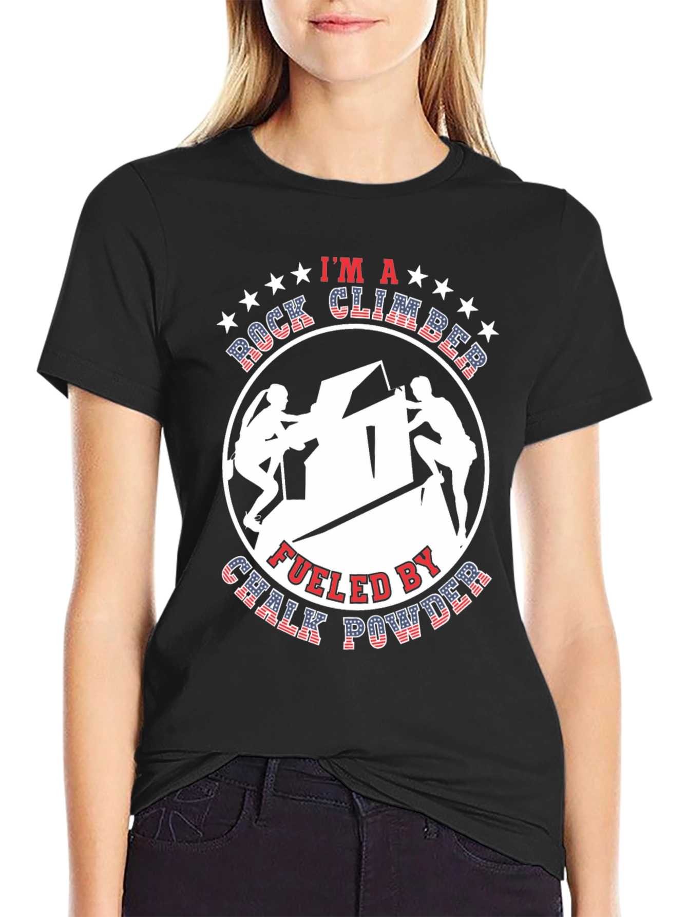 Black Rock Climber Chalk Powder Graphic Tee view 2