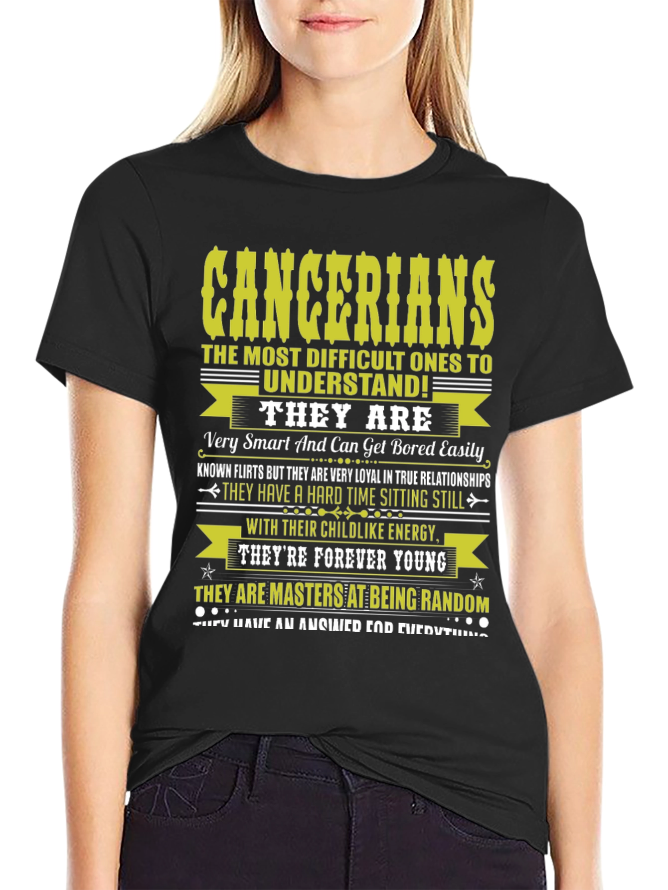 Black Cancerian Zodiac T-Shirt - Difficult to Understand! view 2
