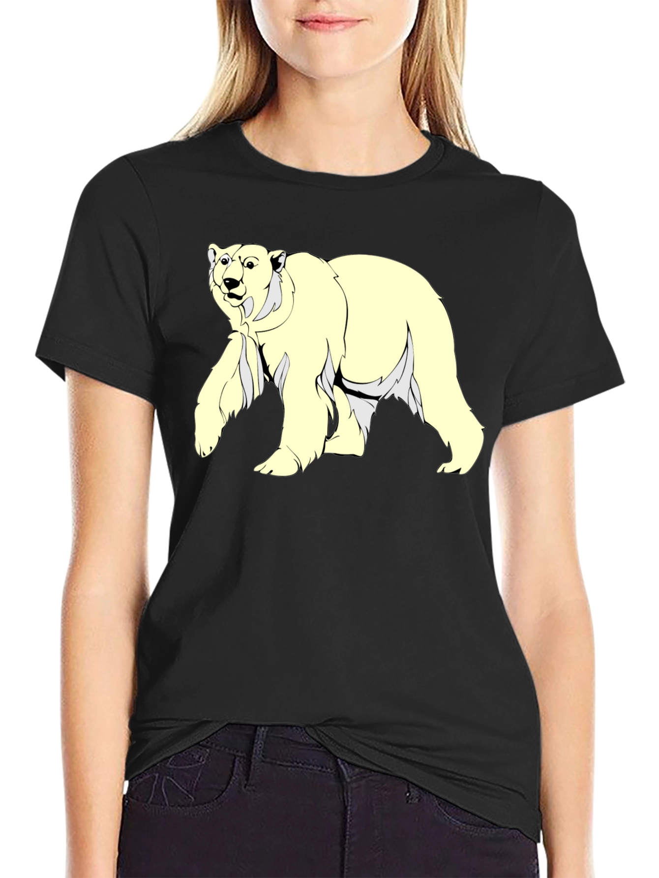 Black Polar Bear Graphic Tee - Men's Black T-Shirt view 2