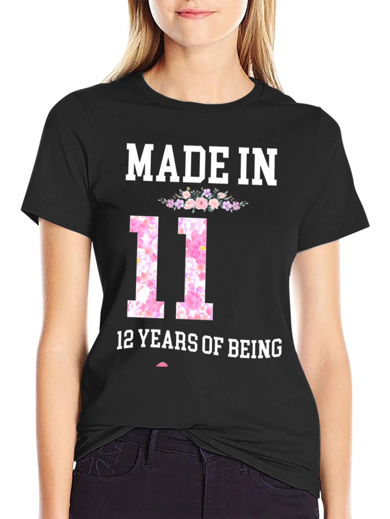 Black Made In 11, 12 Years Of Being T-Shirt view 2