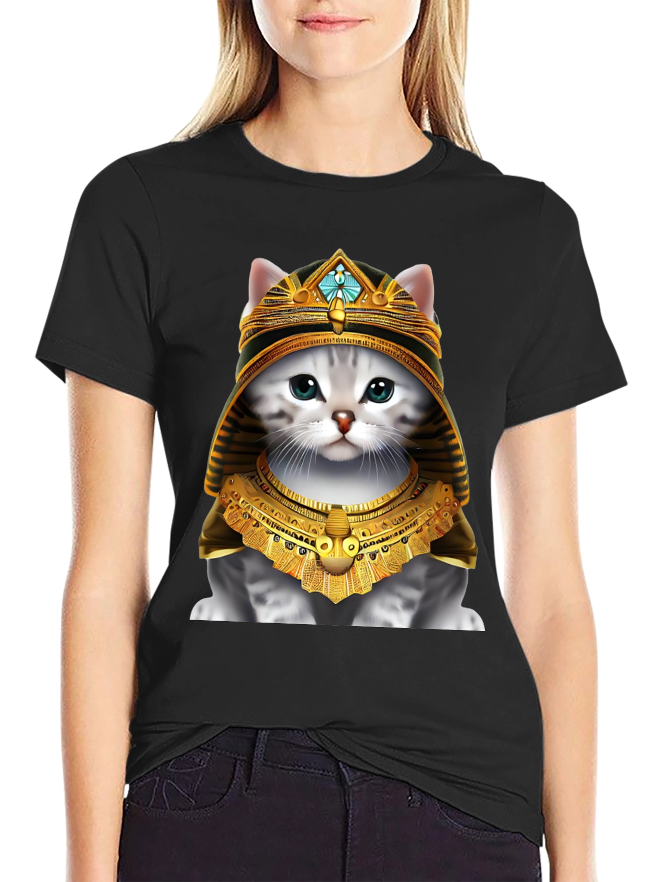 Black Pharaoh Cat T-Shirt view 2