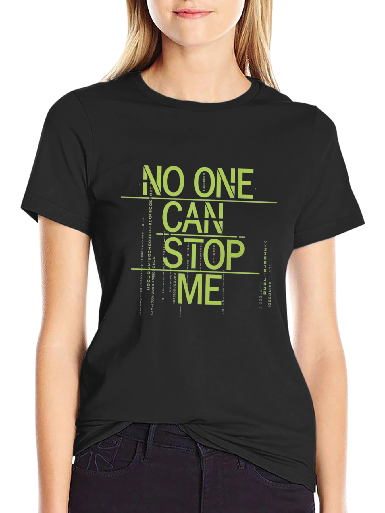 Black No One Can Stop Me Graphic Tee - Black view 2