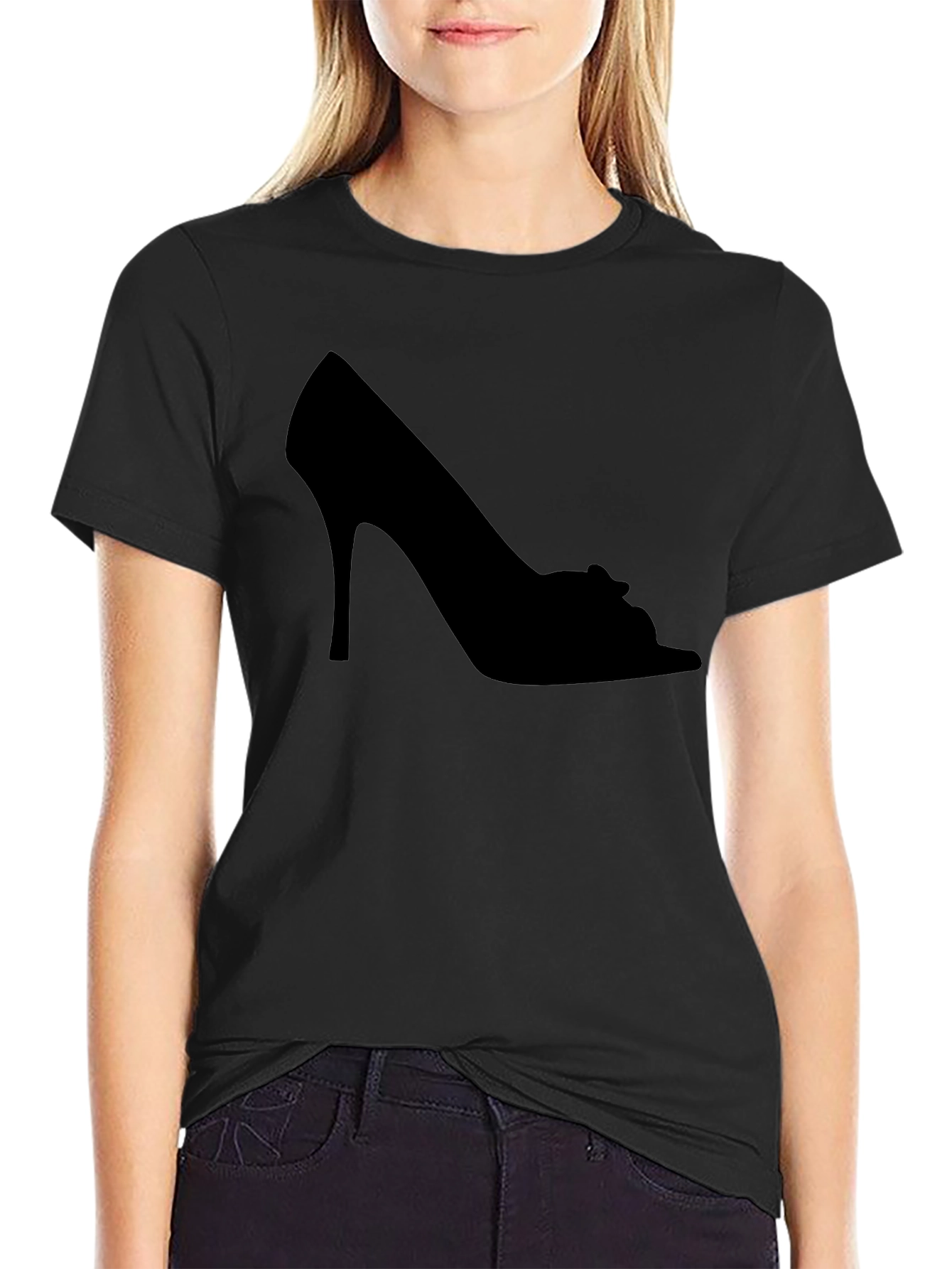 Black High Heel Silhouette T-Shirt view 2