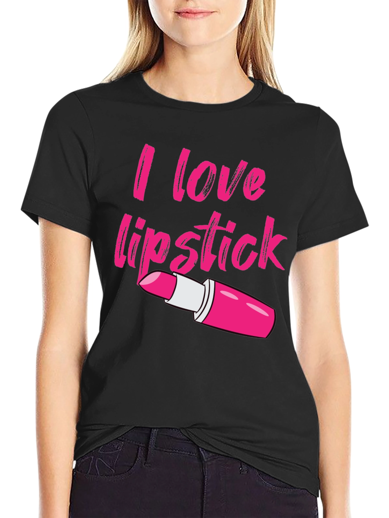 Black I Love Lipstick Graphic Tee - Unisex Cotton Blend view 2
