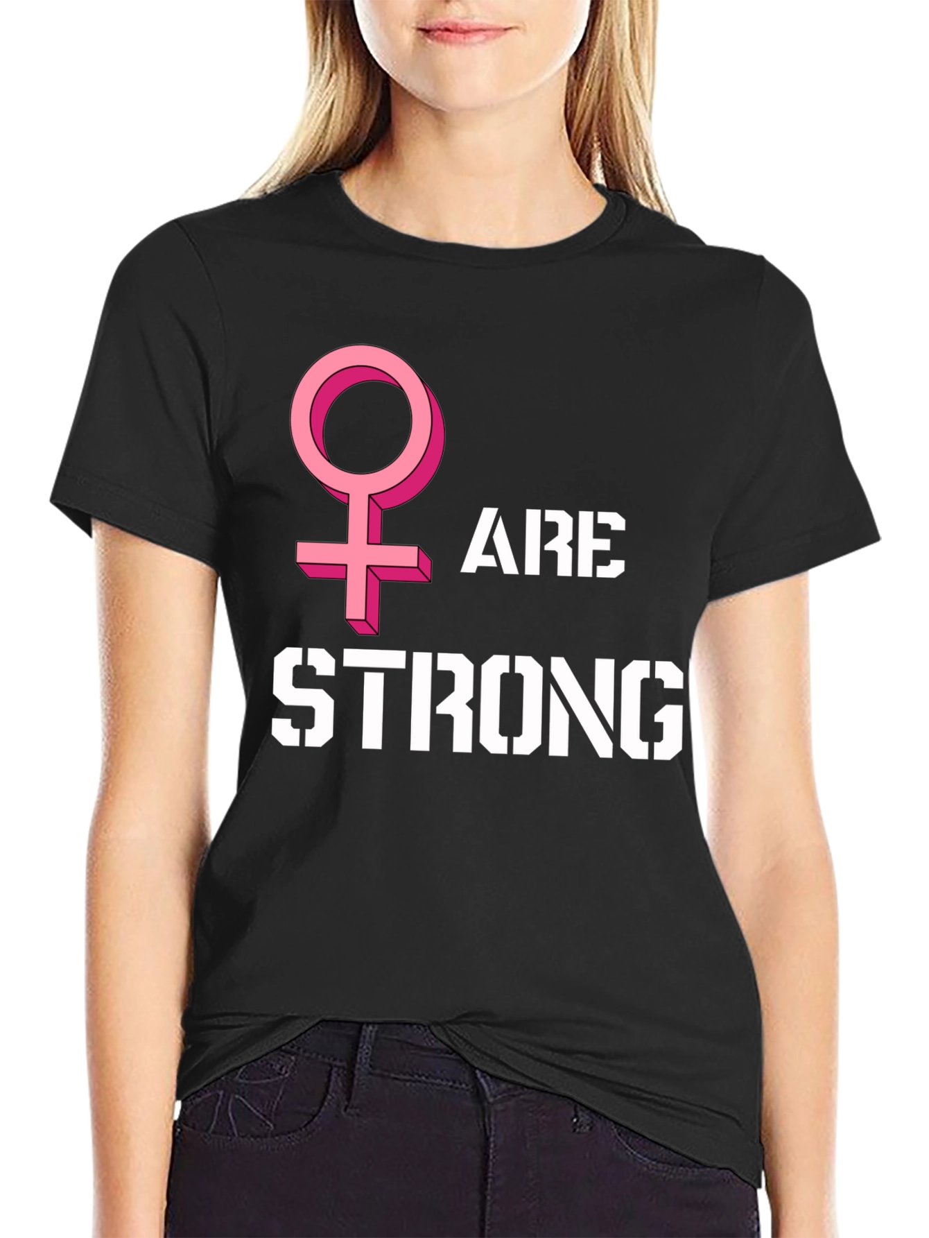Women Are Strong Graphic Tee - Black - 2