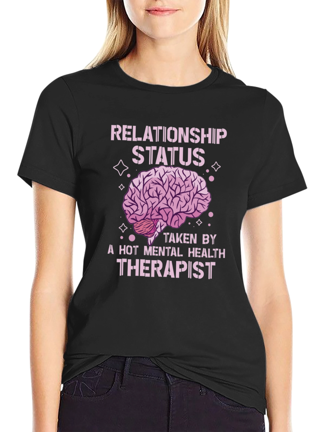 Black Relationship Status Therapist T-Shirt view 2