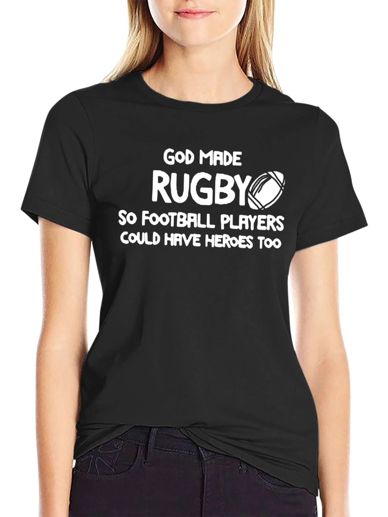 God Made Rugby T-Shirt - Football Player Heroes Tee - 2