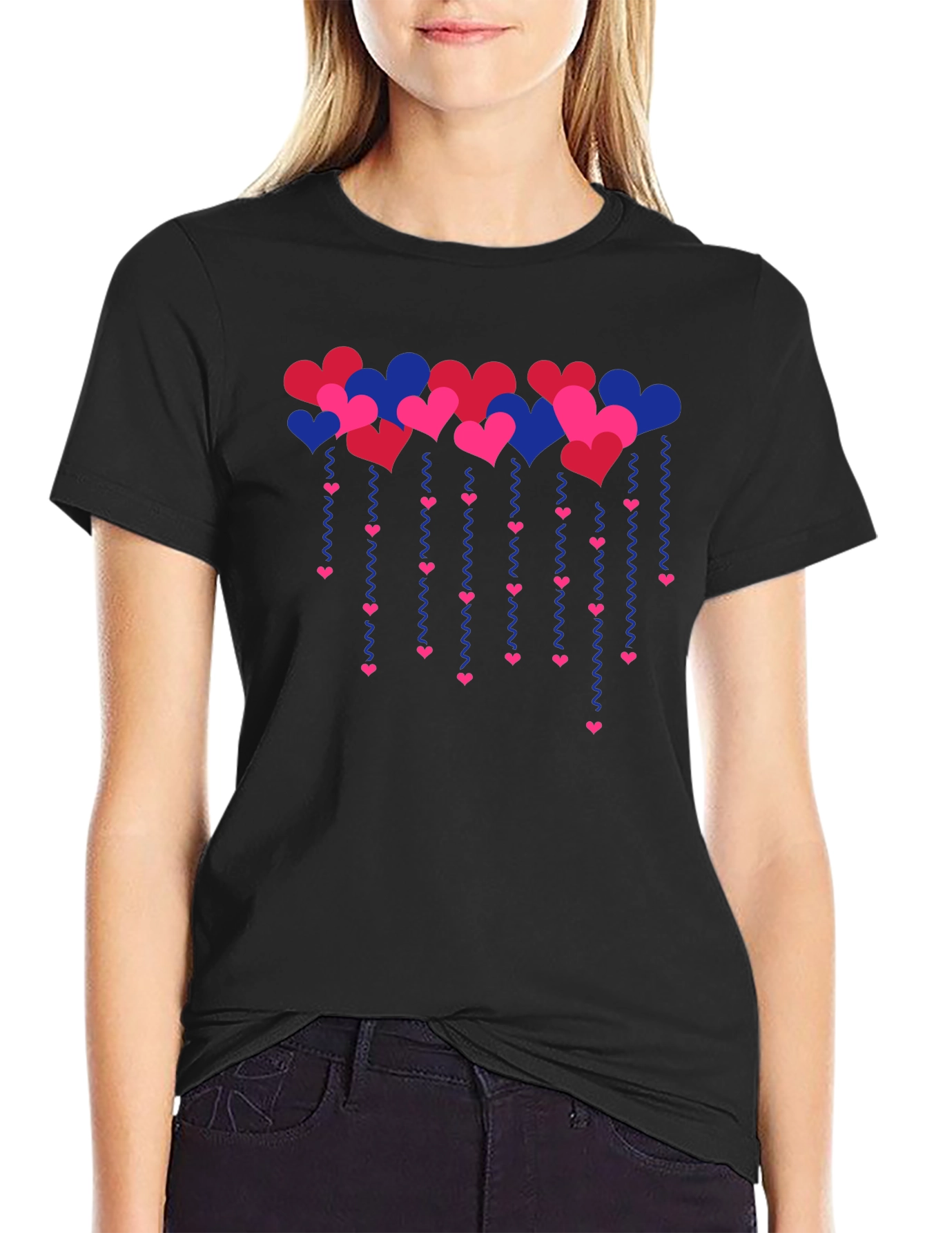 Black Bi Pride Heart T-Shirt - Show Your Colors! view 2