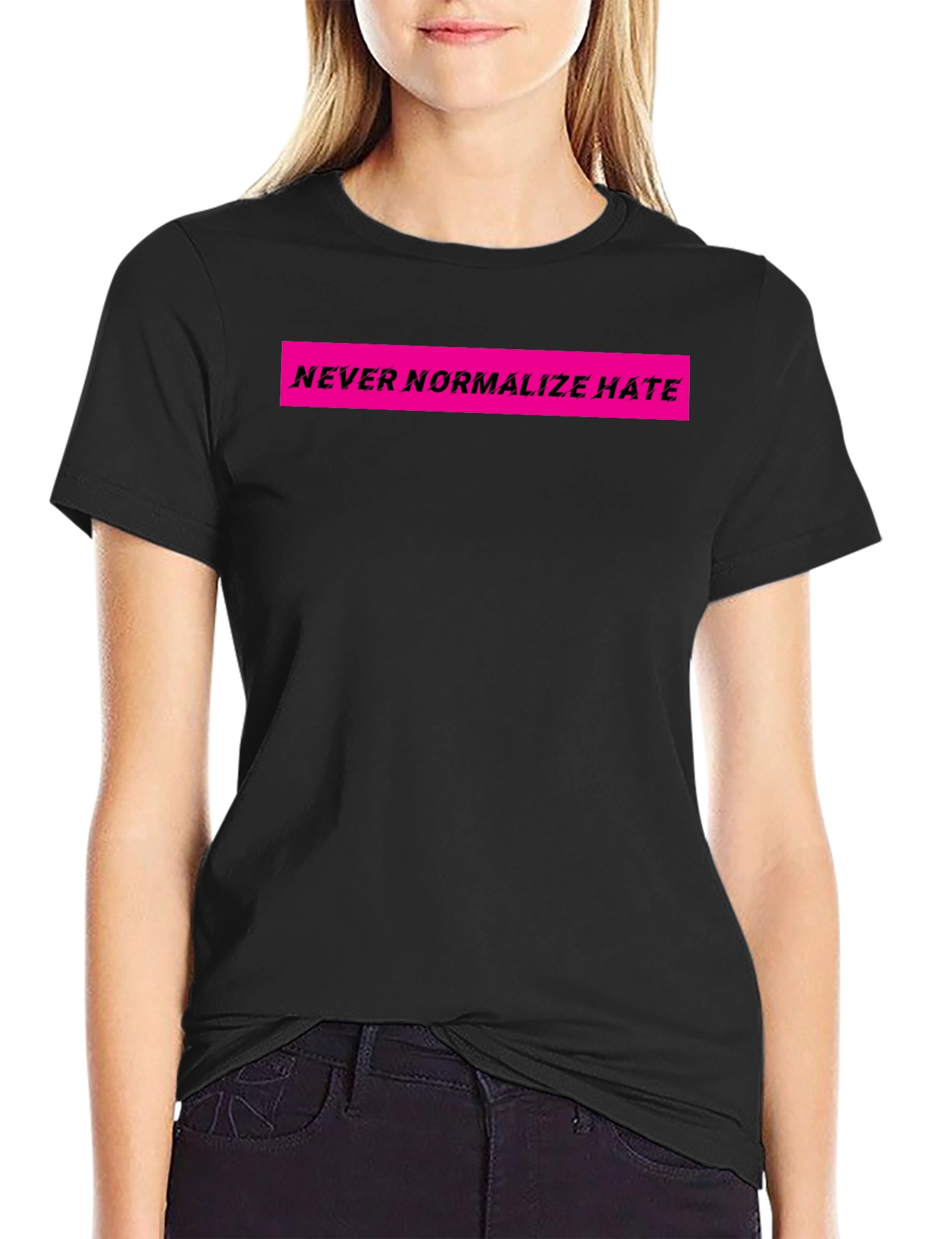 Black Never Normalize Hate Graphic Tee view 2