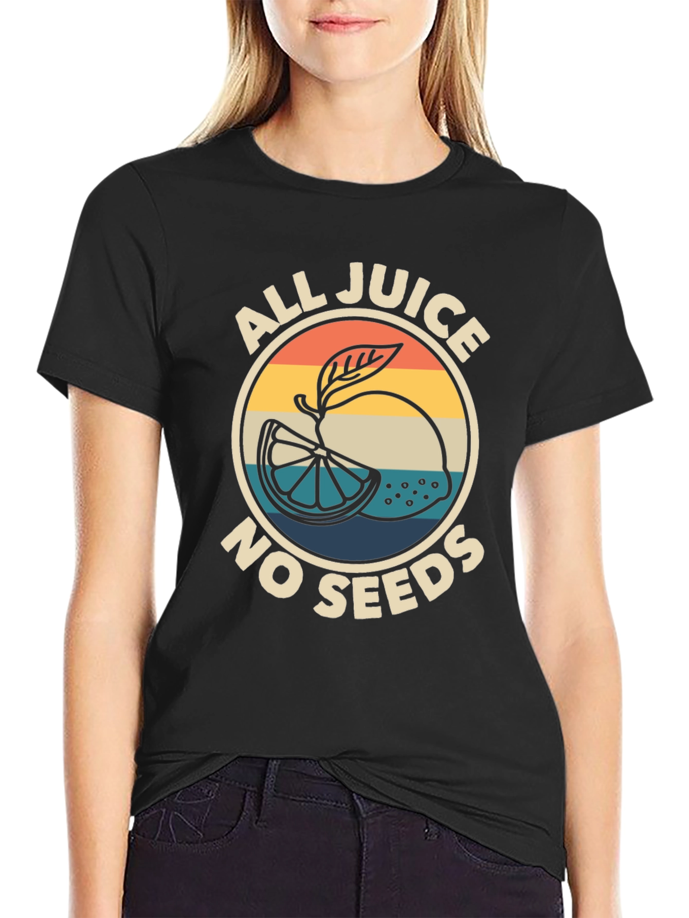 Black All Juice No Seeds Graphic Tee view 2