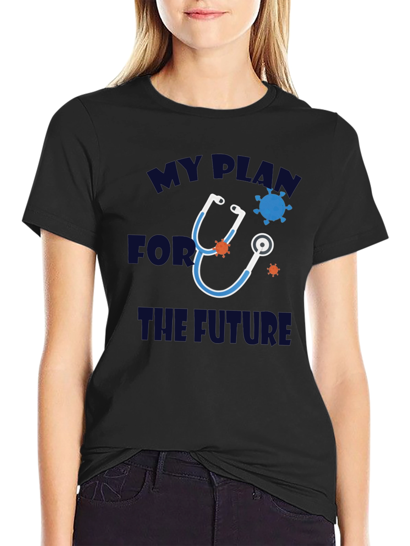 Black My Plan for the Future T-Shirt - Medical Design view 2