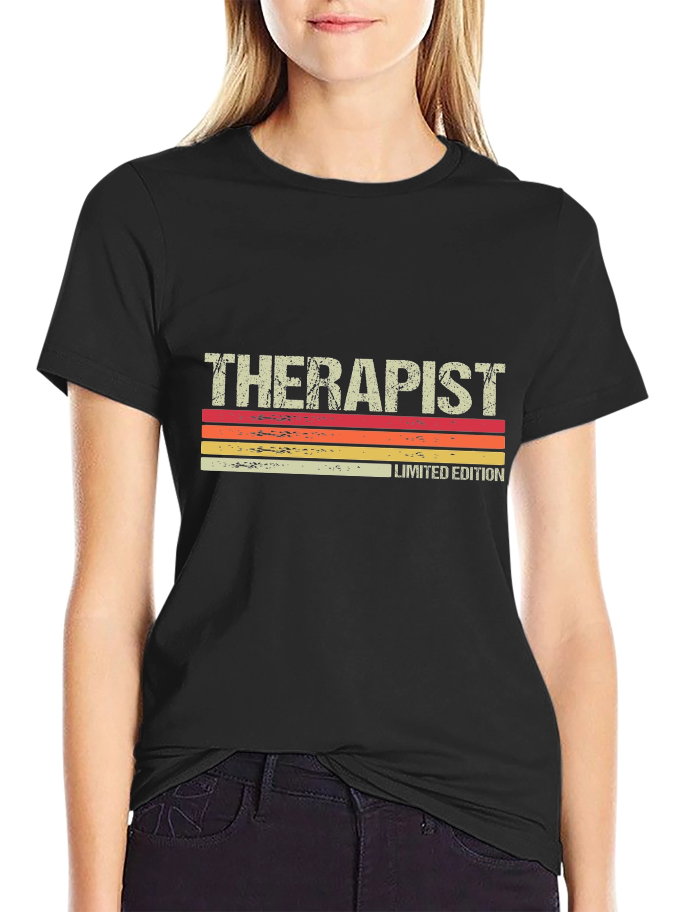 Black Therapist Limited Edition Retro T-Shirt view 2