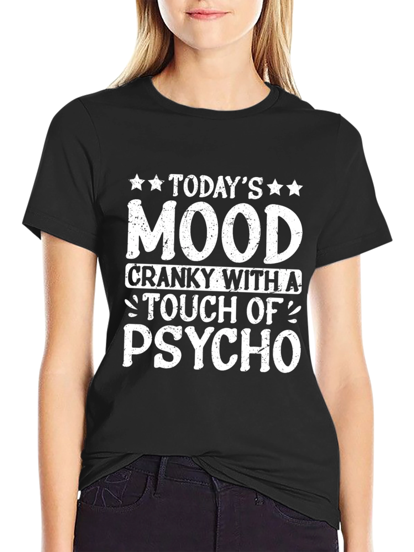 Black Today's Mood Cranky Psycho T-Shirt view 2