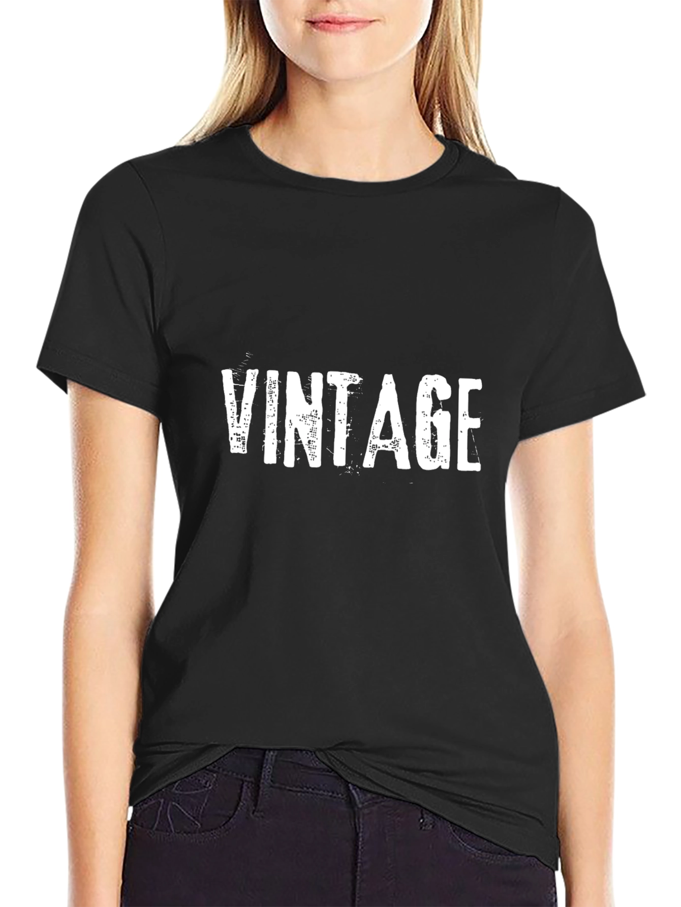 Black Men's Vintage Style Graphic Tee - Black view 2