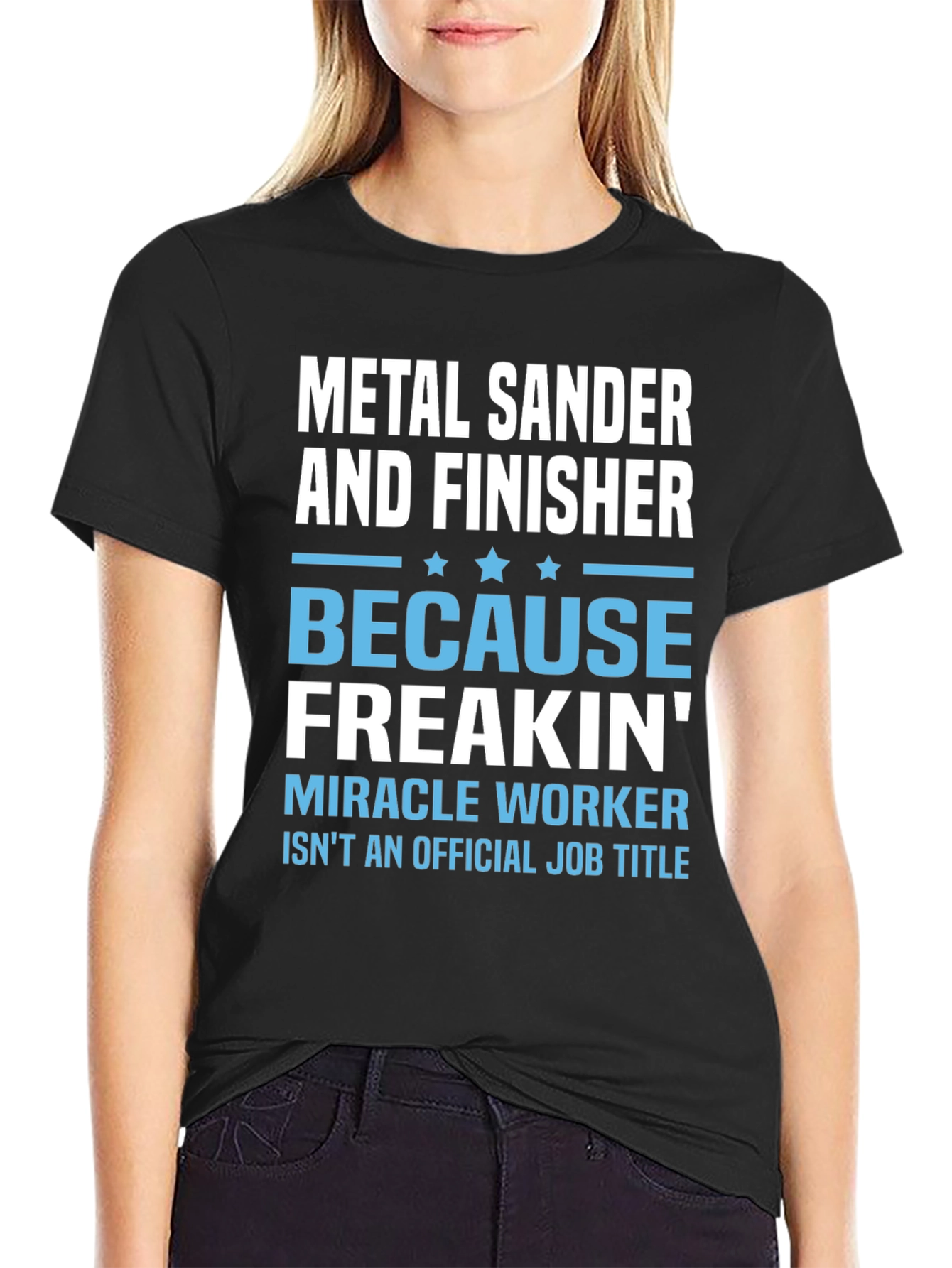 Black Metal Sander & Finisher T-Shirt - Miracle Worker Tee view 2
