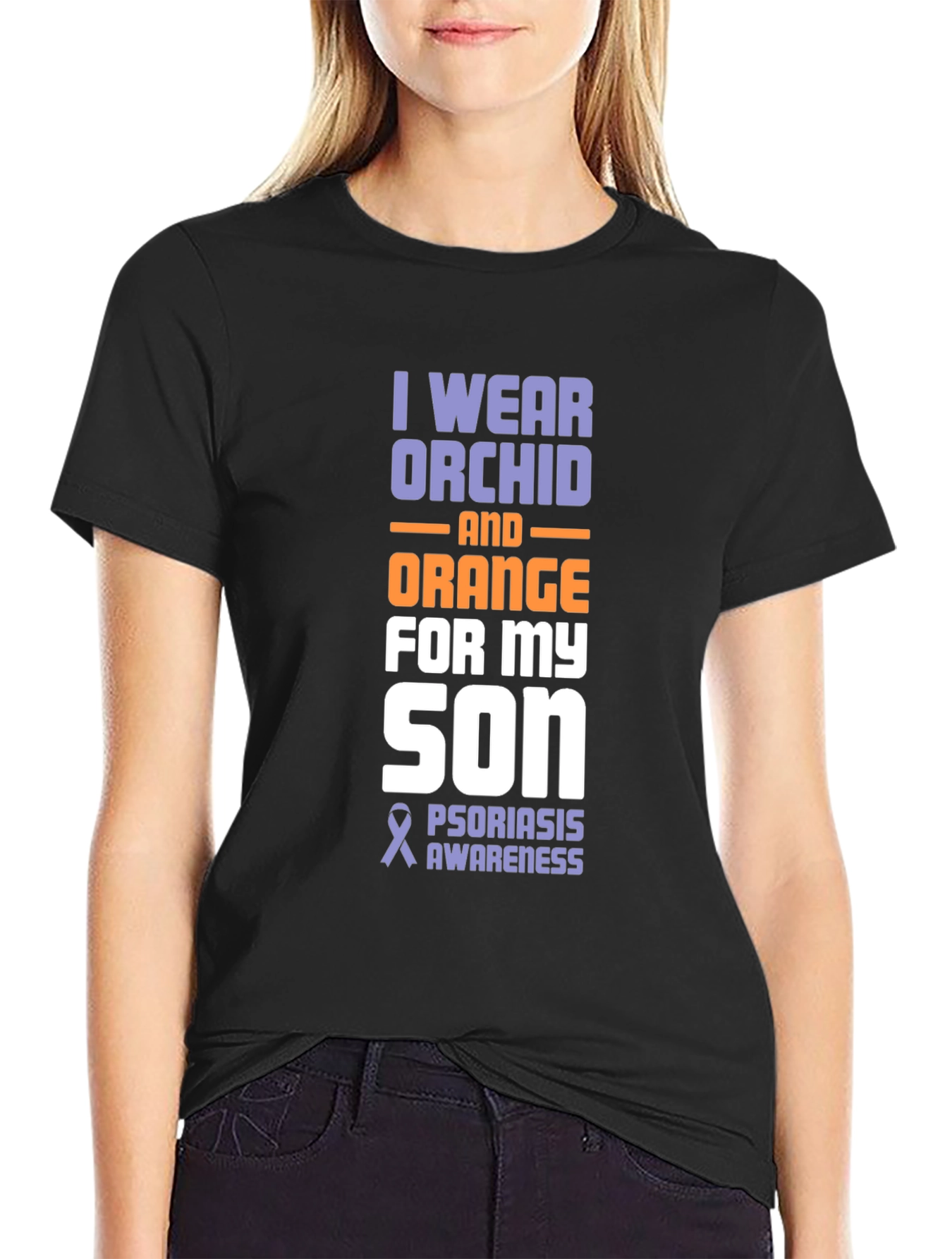 Orchid & Orange Psoriasis Awareness Son T-Shirt - 2