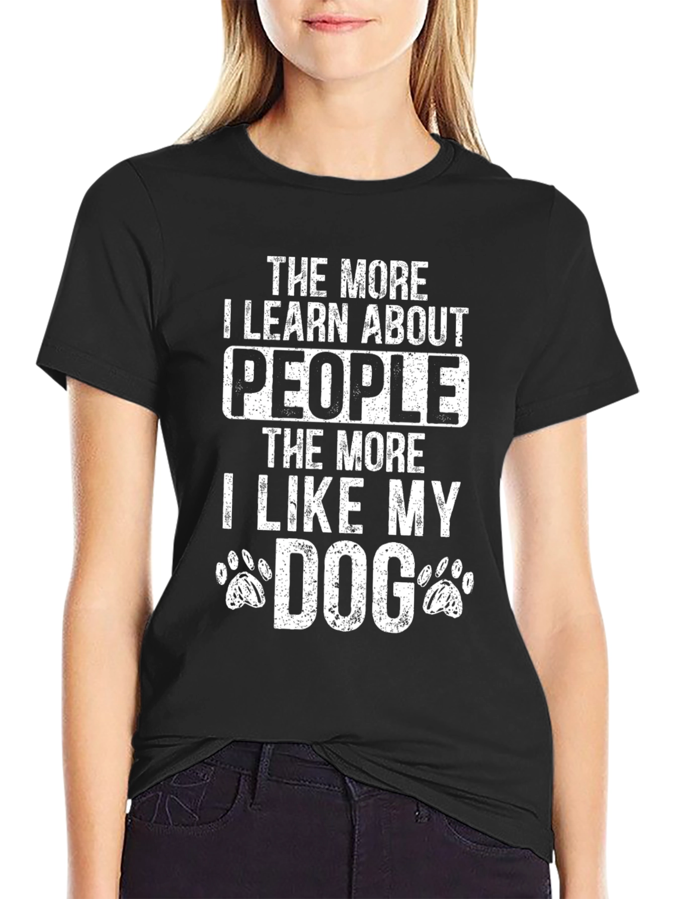 Black Funny Dog Lover T-Shirt - I Like My Dog view 2