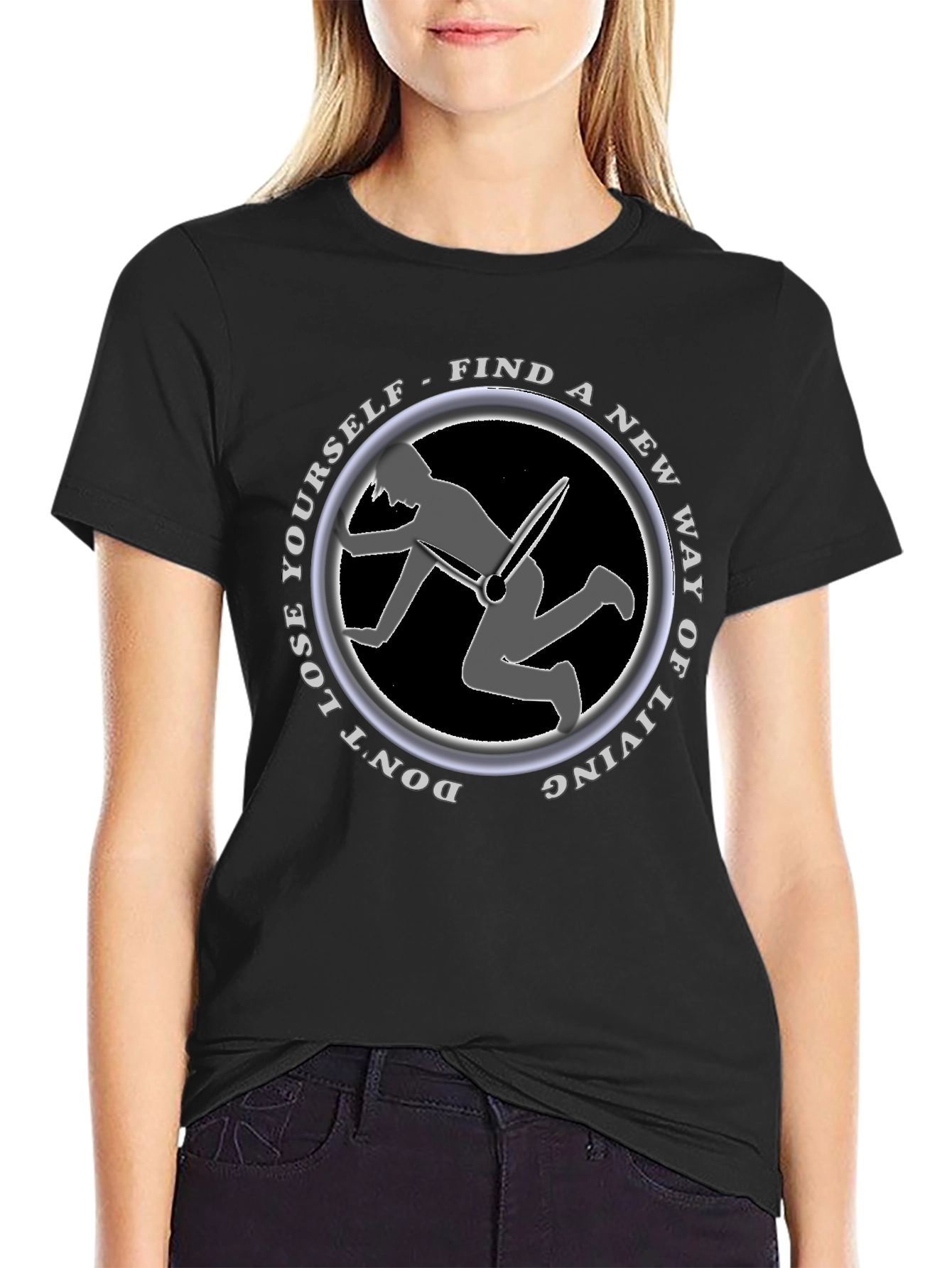 Black Find Yourself Black Graphic Tee view 2