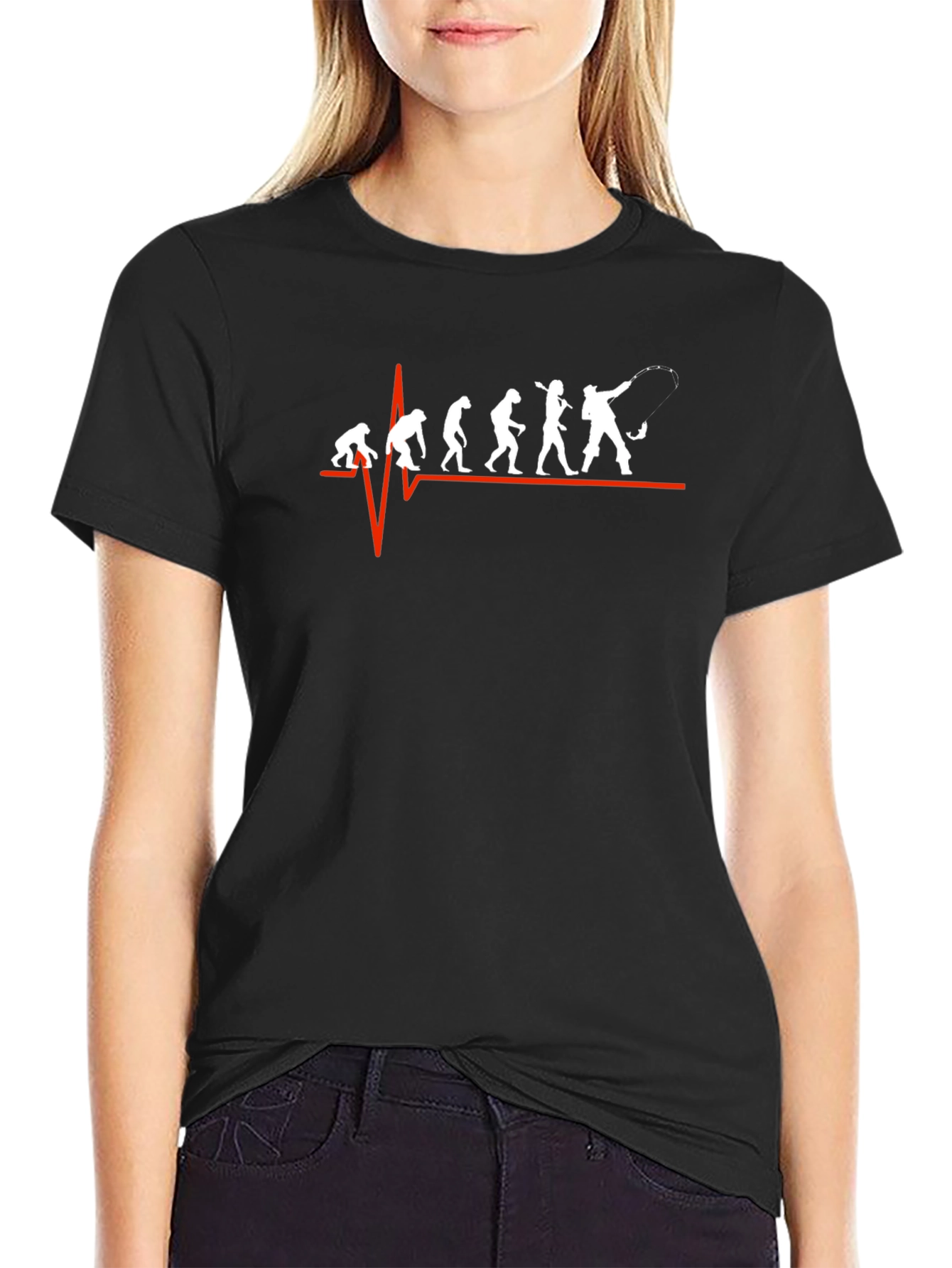 Black Evolution of Fishing T-Shirt - Funny Angler Tee view 2
