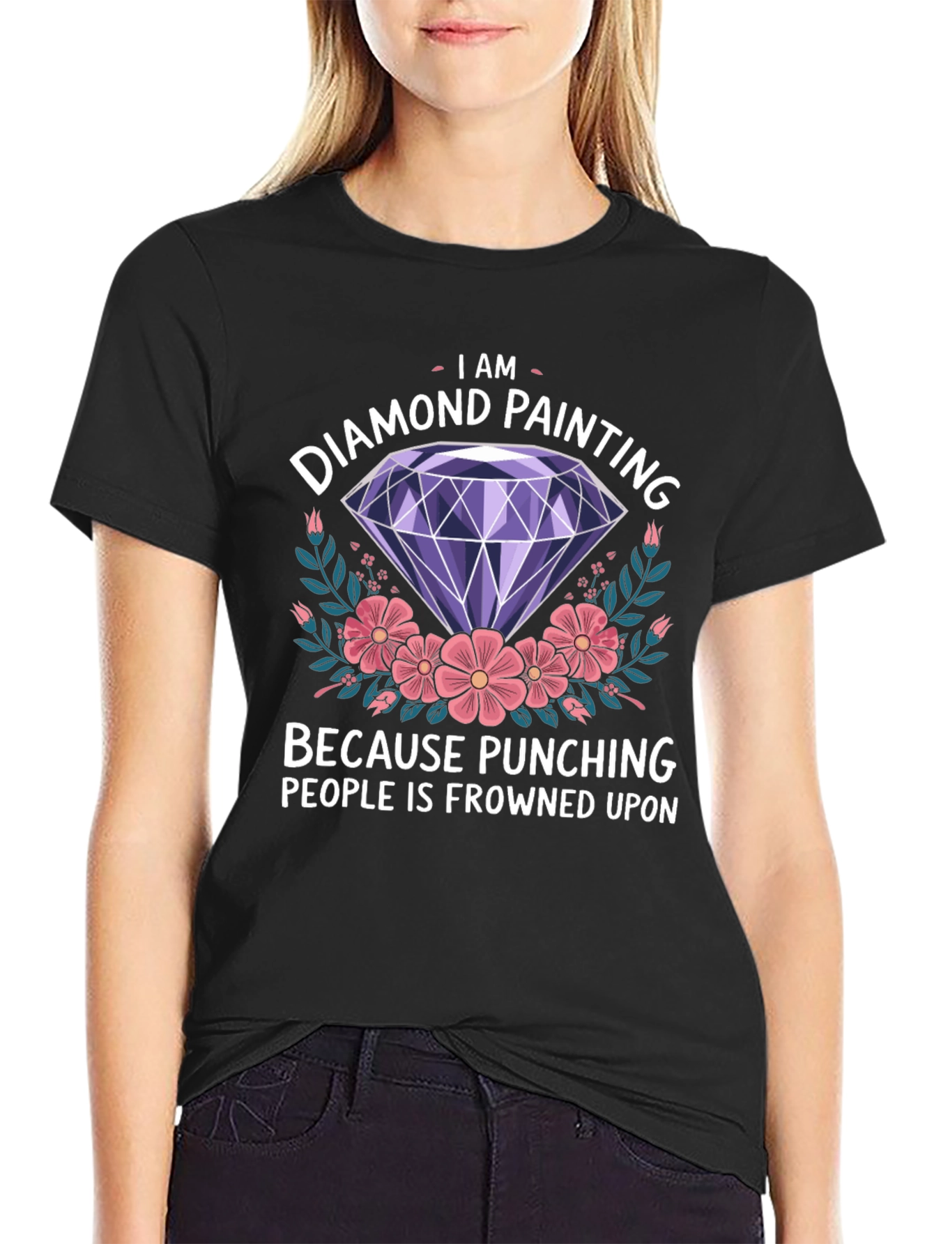 Black Diamond Painting Humor T-Shirt view 2