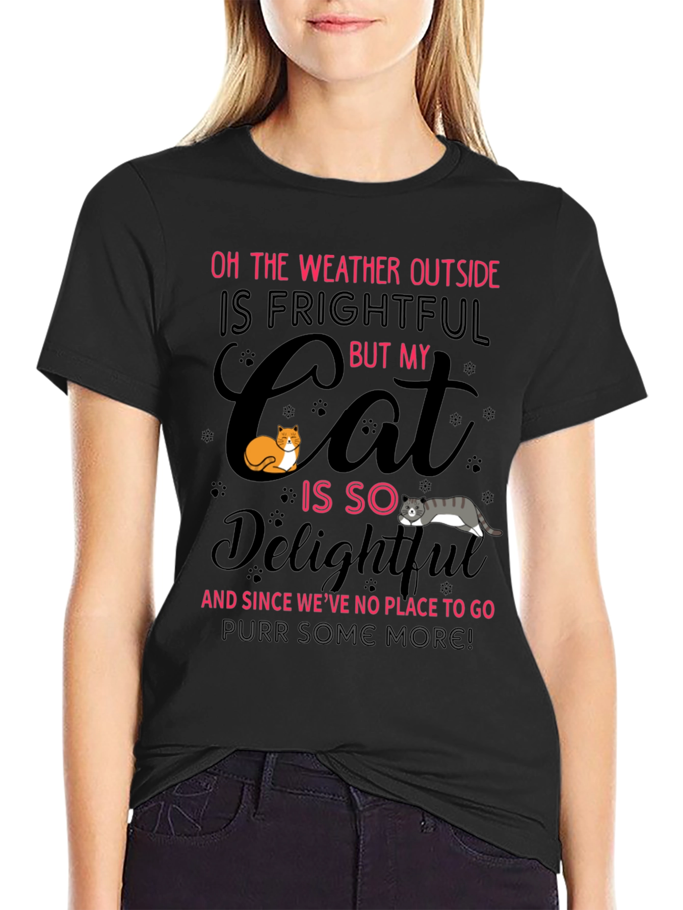 Frightful Weather Delightful Cat Graphic Tee - 2