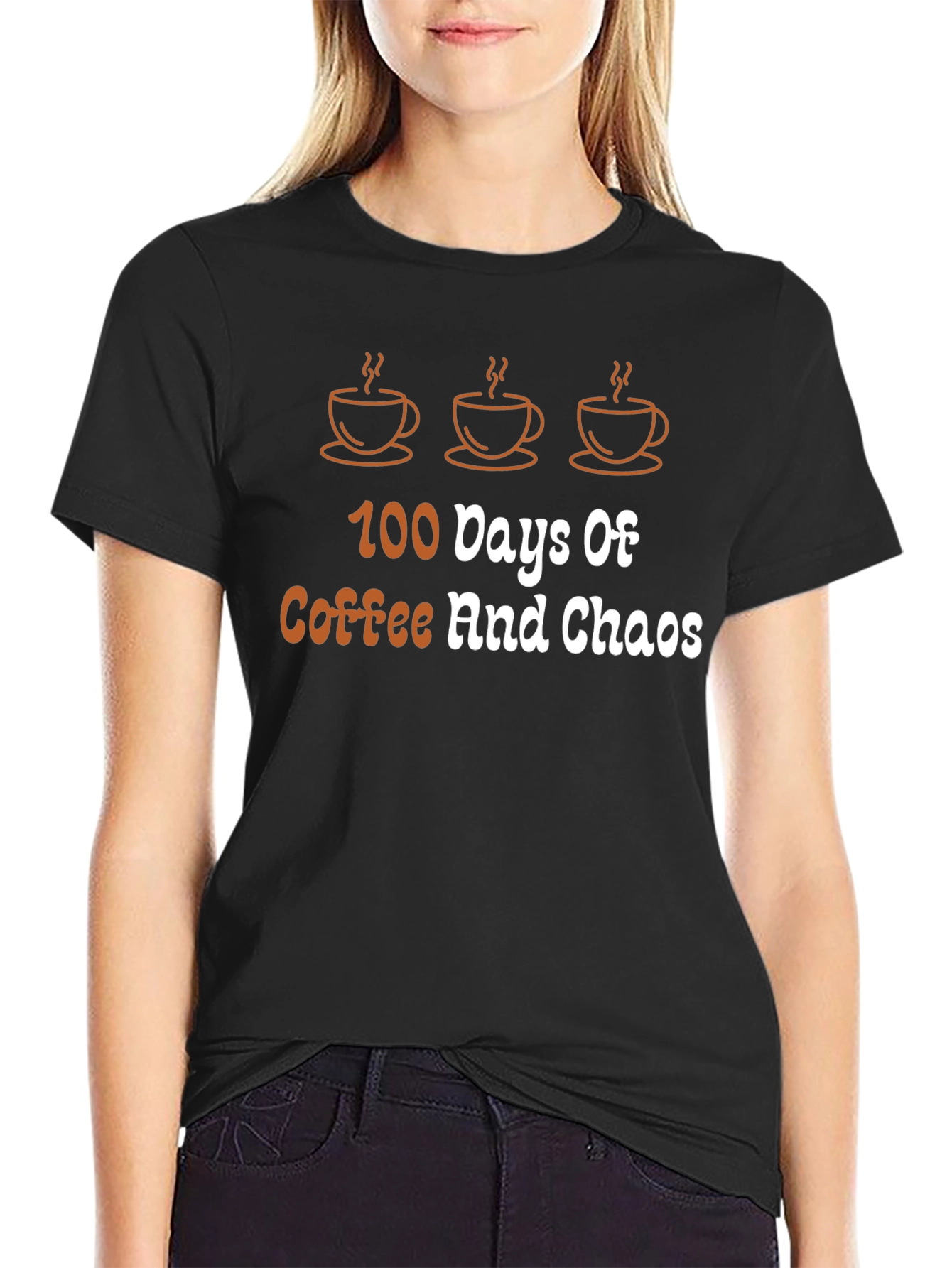 Black Coffee & Chaos Black T-Shirt view 2