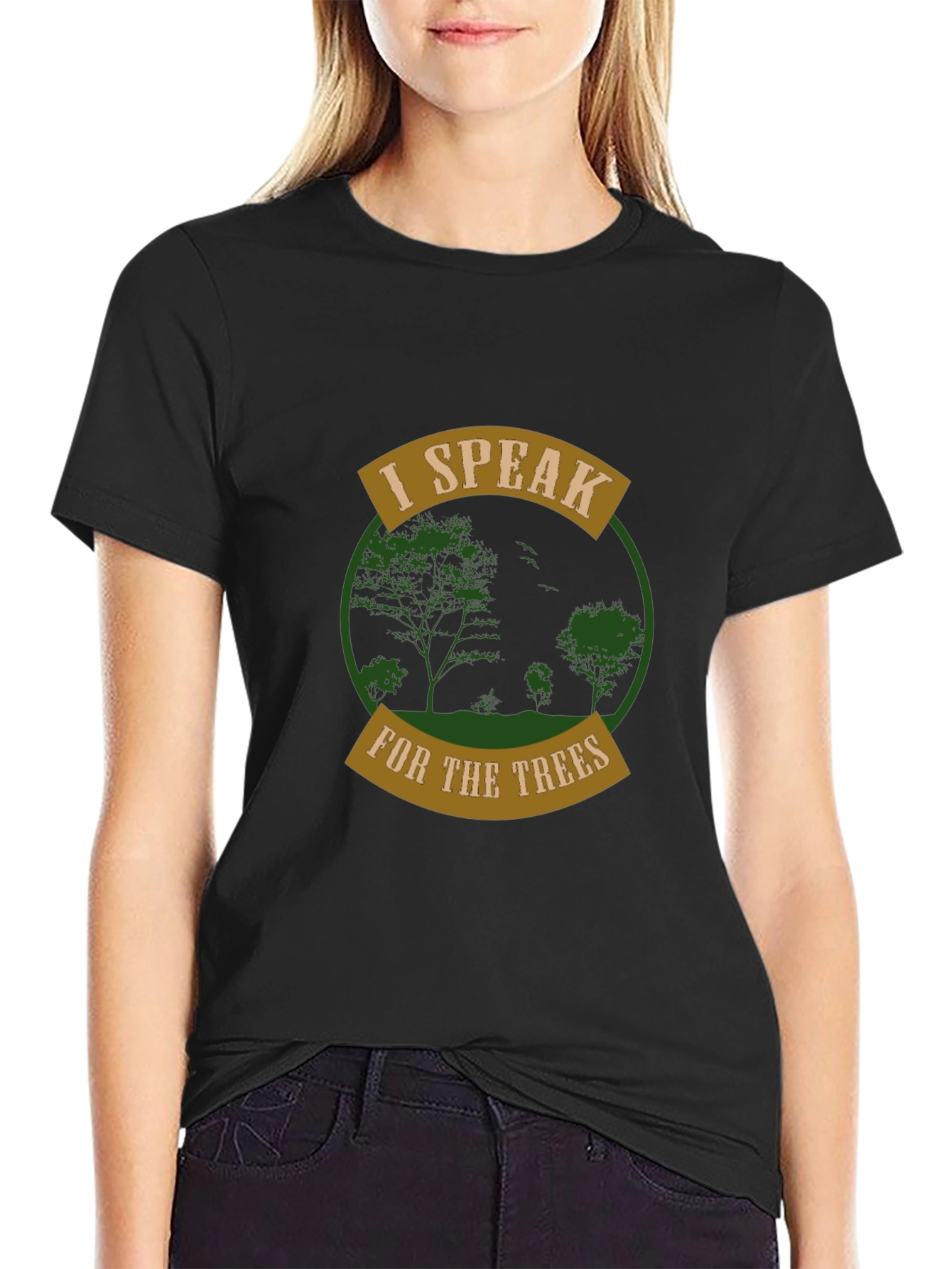 Black I Speak for the Trees Graphic Tee view 2