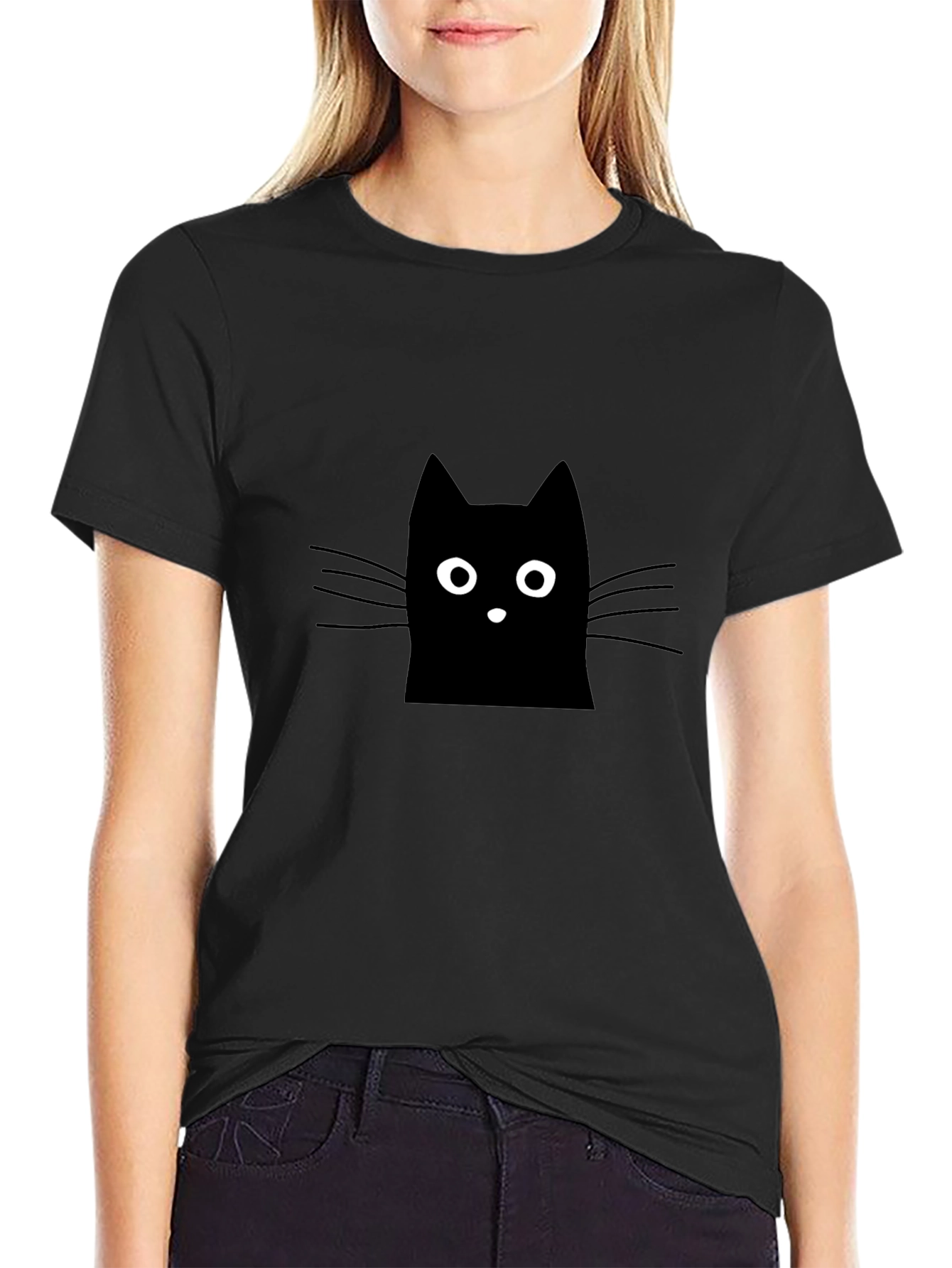 Black Black Cat Graphic Tee - Men's Casual Shirt view 2