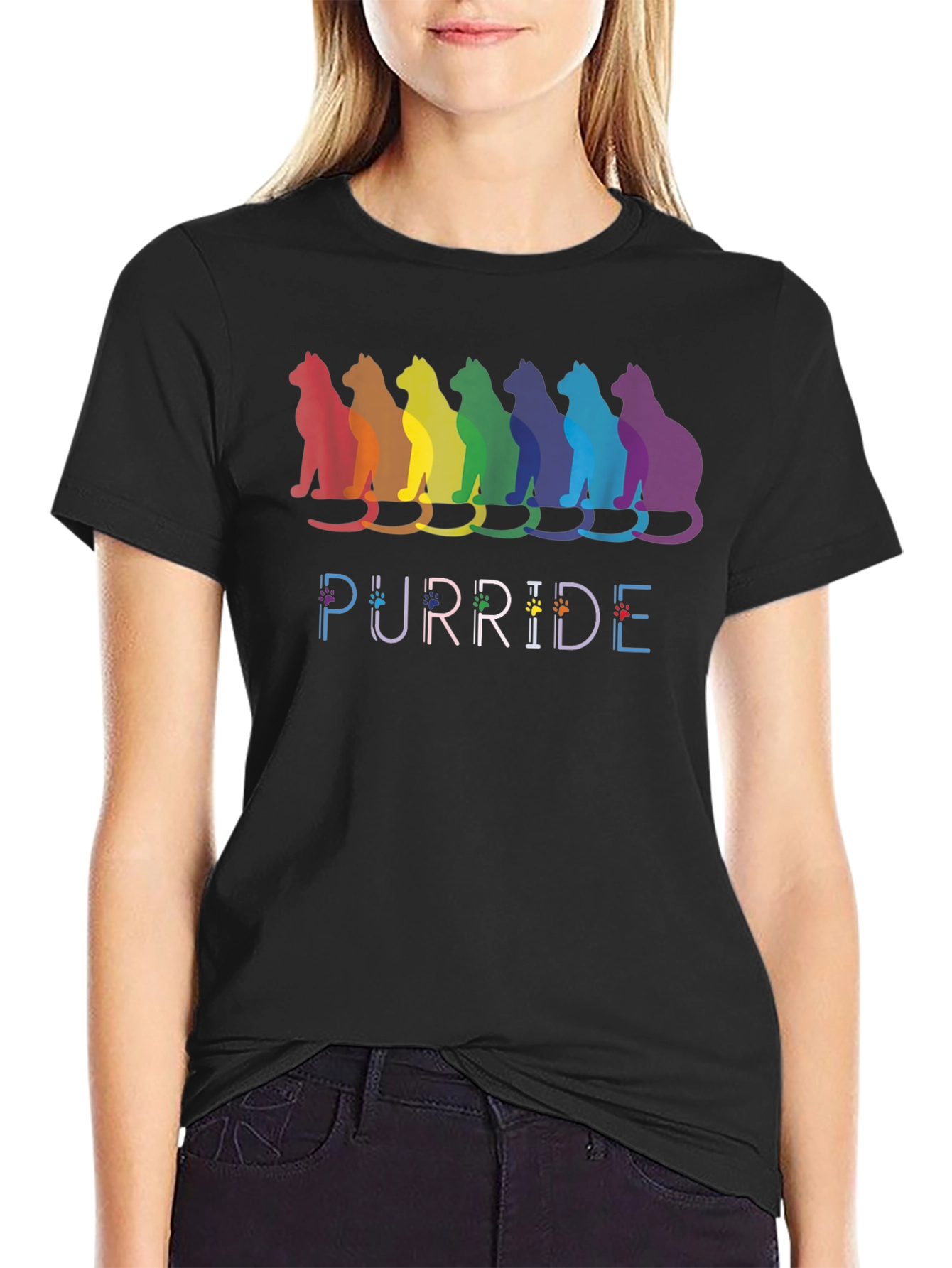 Black Purride Cat Pride T-Shirt view 2